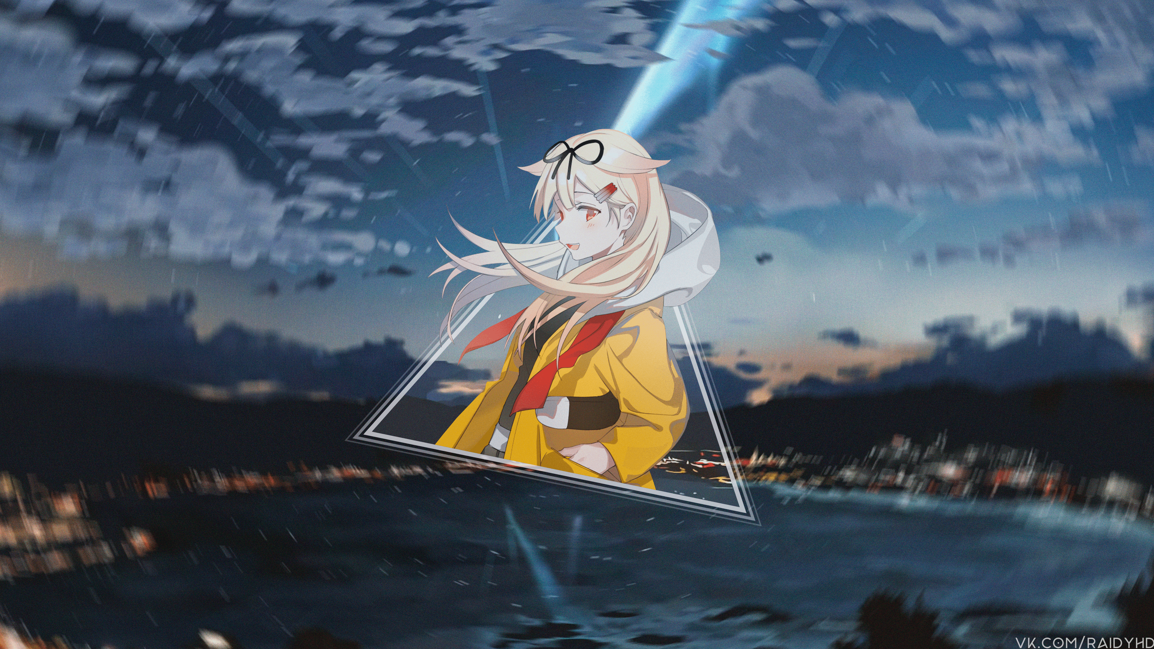 anime, anime girls, picture-in-picture, Yuudachi (KanColle), Kantai Collection, HD Wallpaper