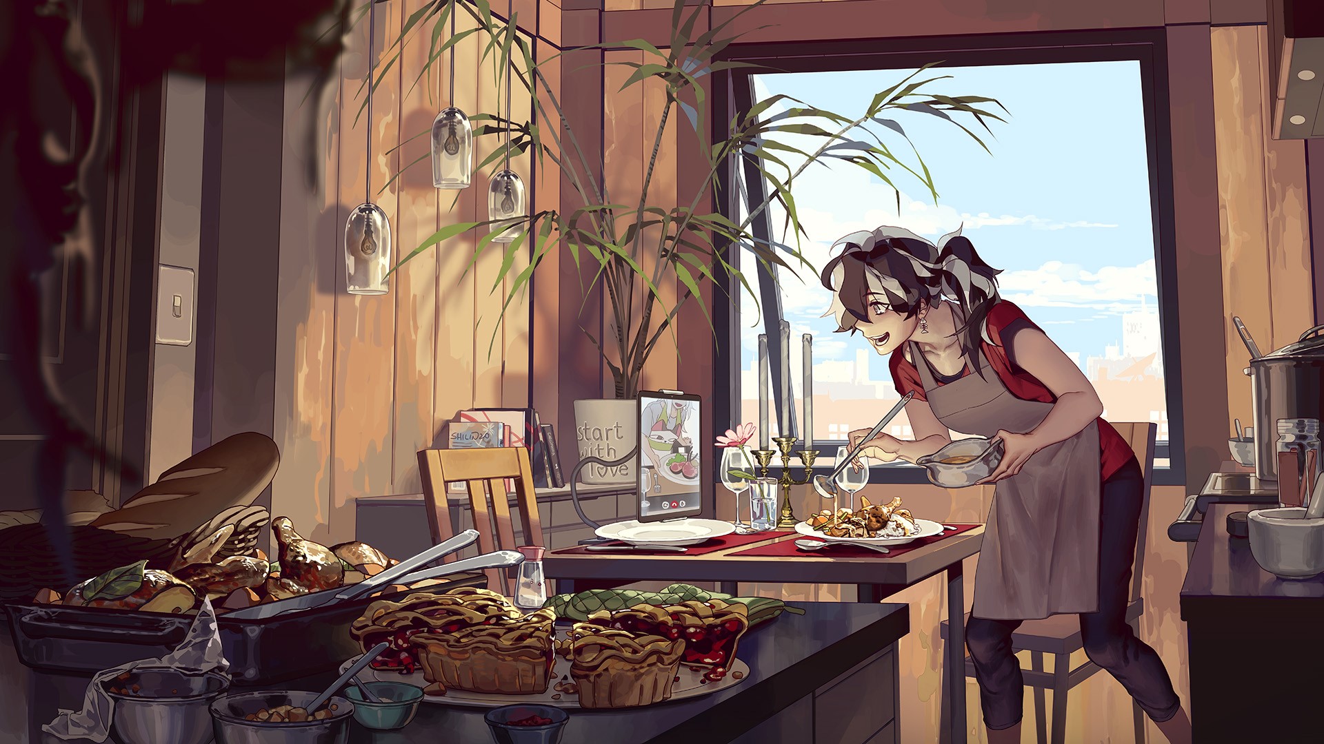 anime girls, anime, black hair, ponytail, Amongst Us, Blackbird, Carciphona, Shilin Huang, HD Wallpaper