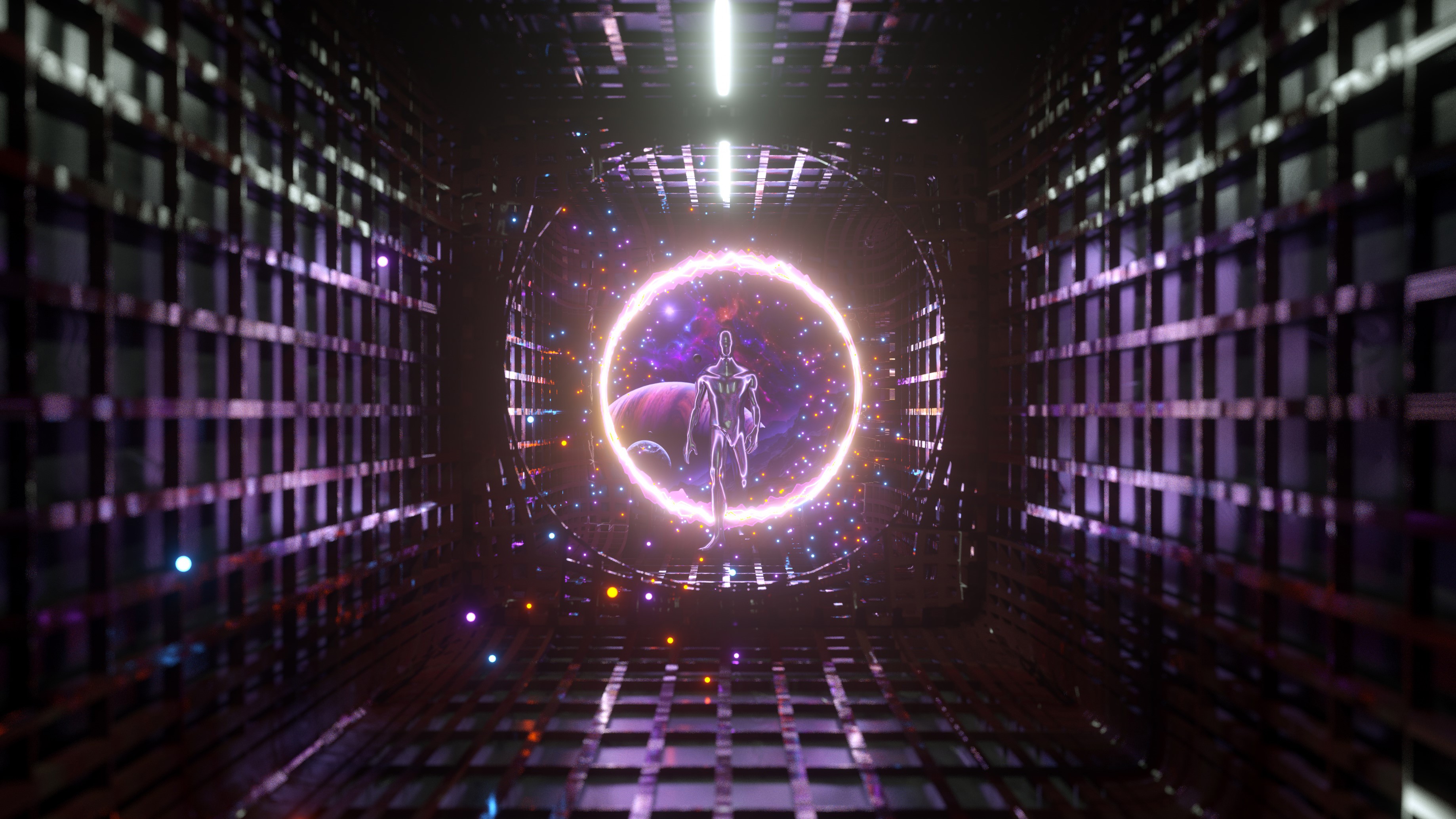 3D, digital art, artwork, illustration, space, Alien (movie), Portal, planet, colorful, HD Wallpaper