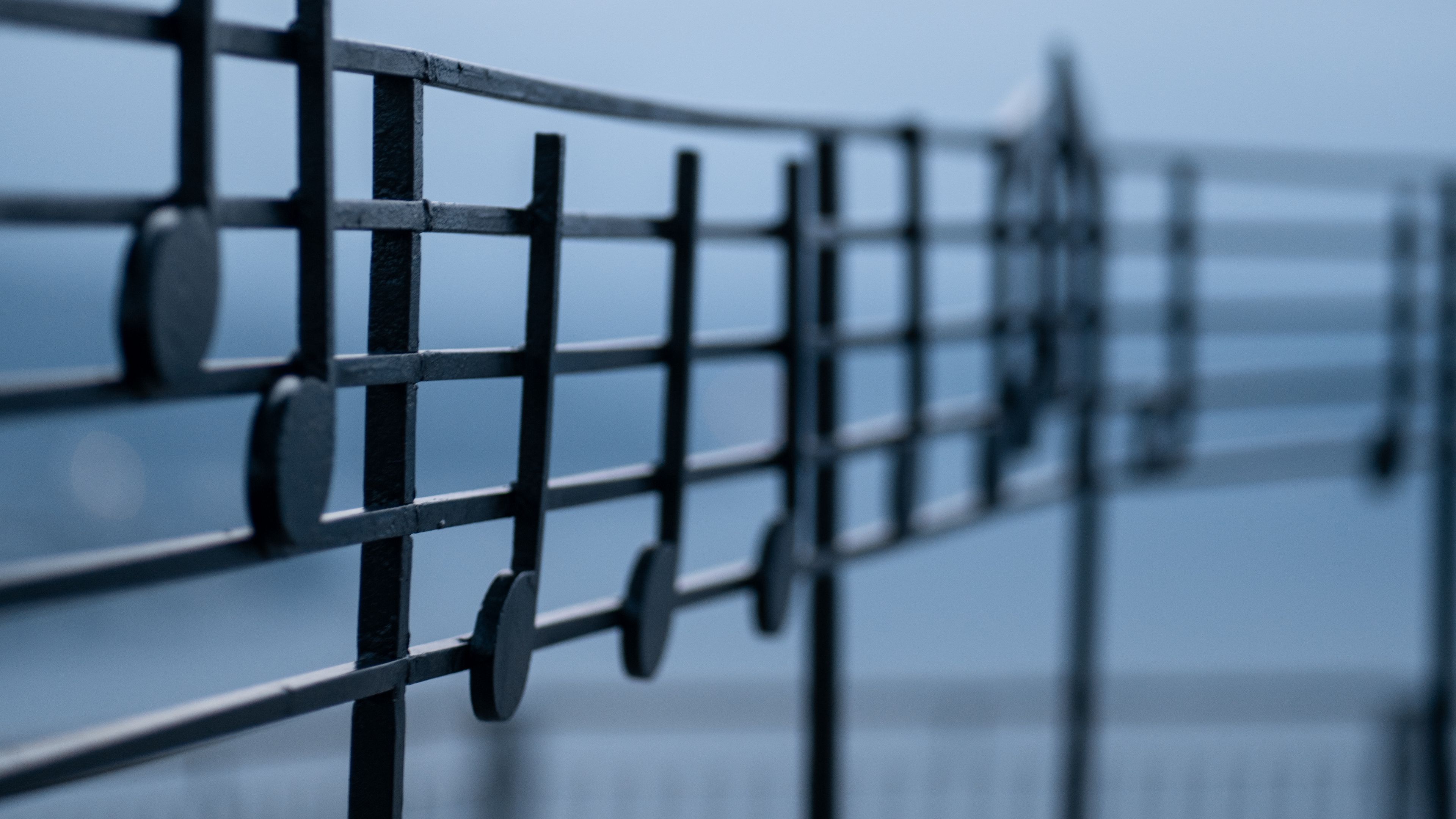 fence, notes, music staff, metal, decorative, musical, 4k, HD Wallpaper