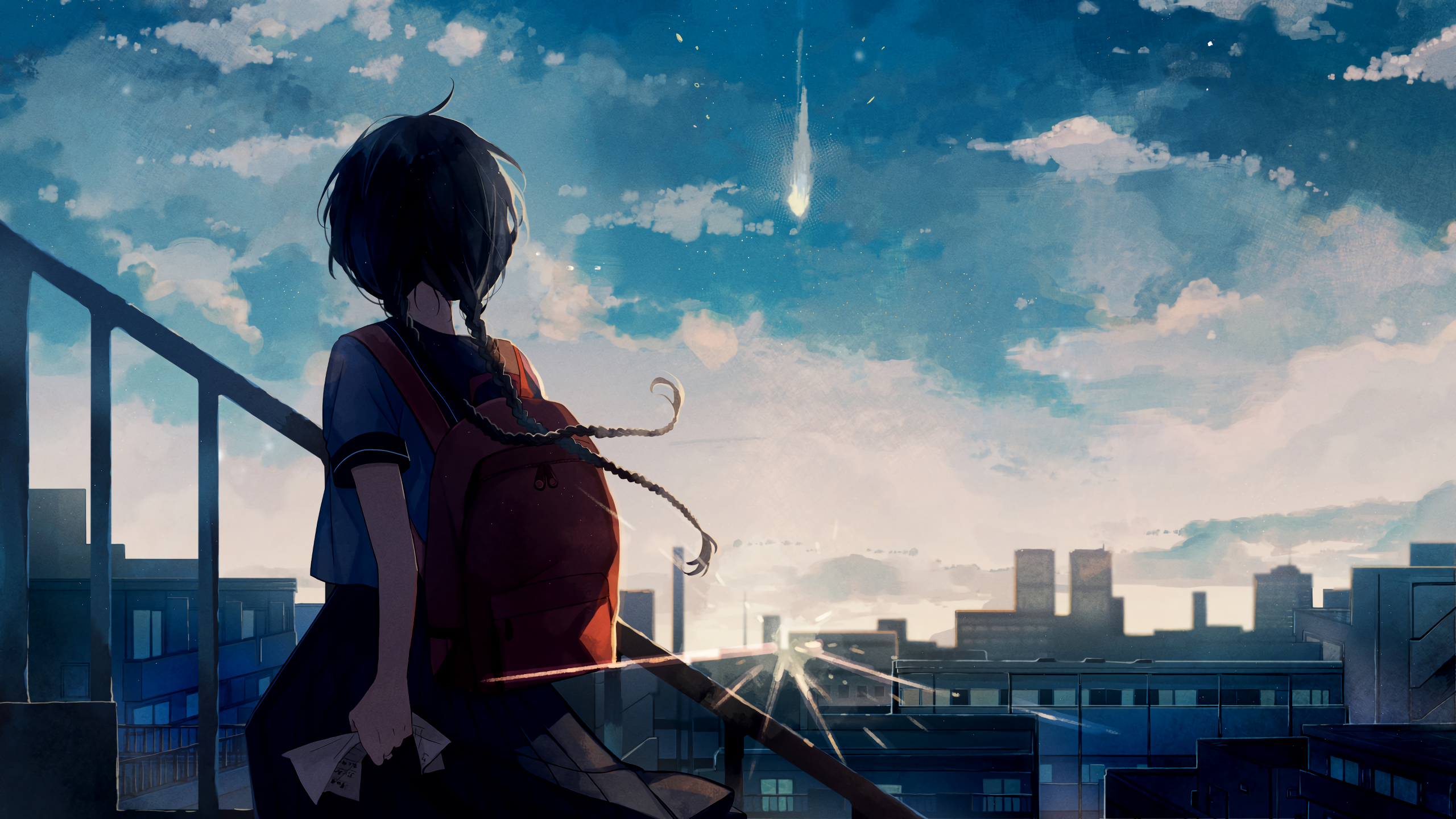 anime girls, long hair, anime, HD Wallpaper