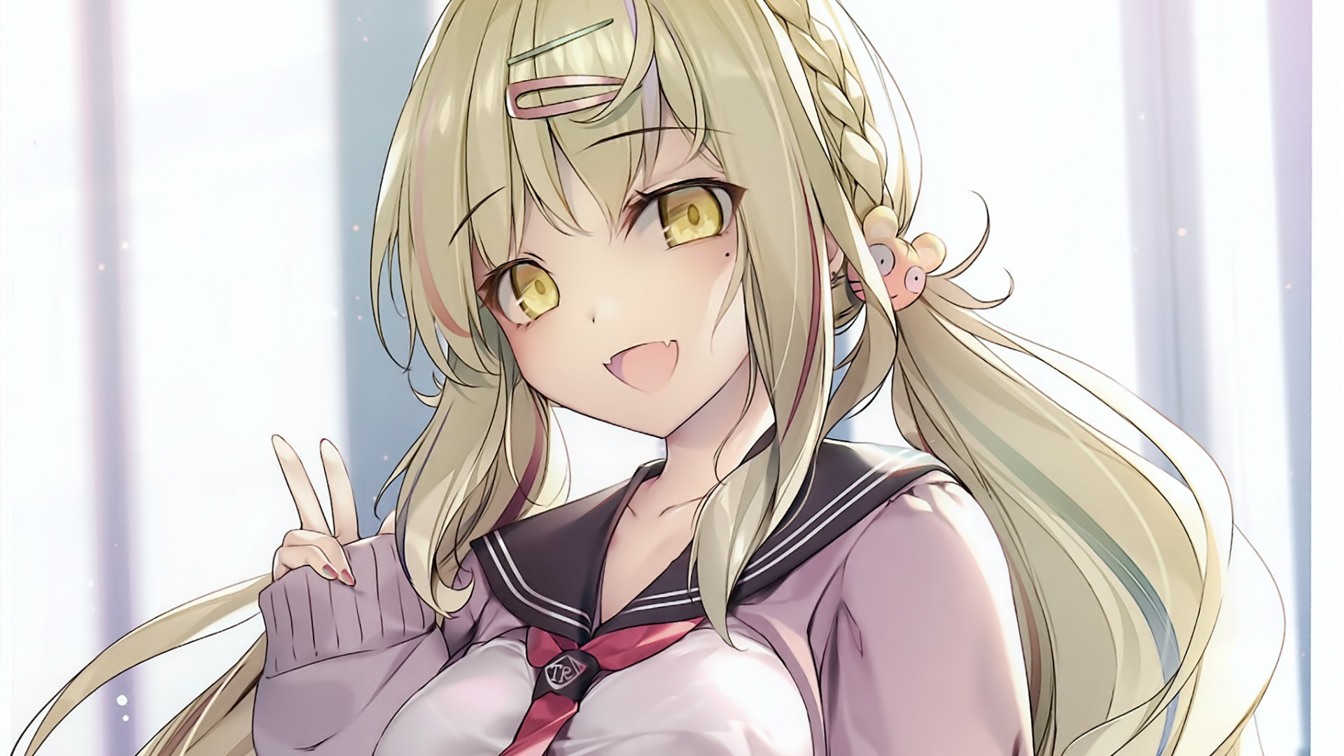 anime girls, pigtails, anime, HD Wallpaper