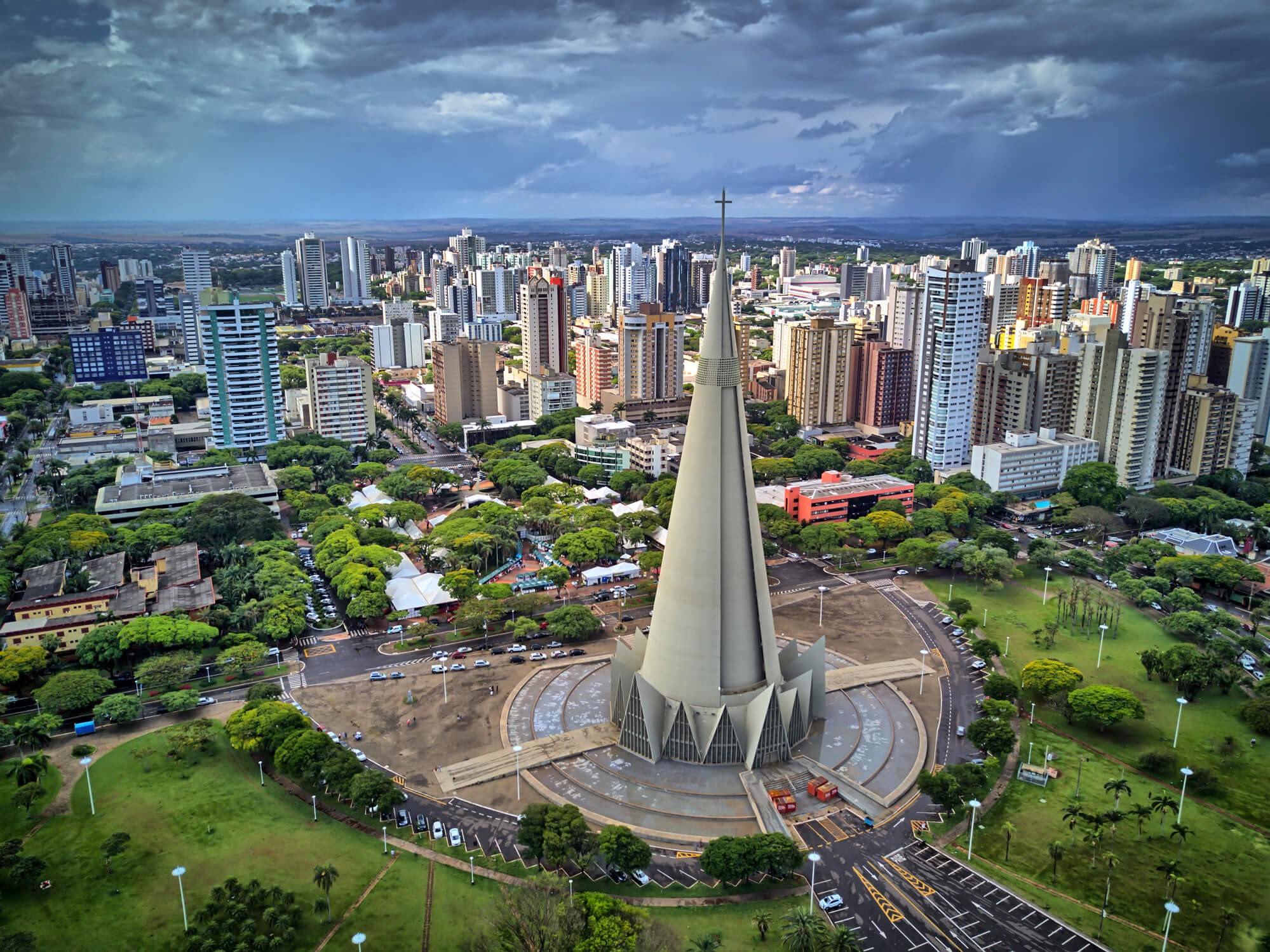 maringa, Brasil, cathedral, church, city, HD Wallpaper