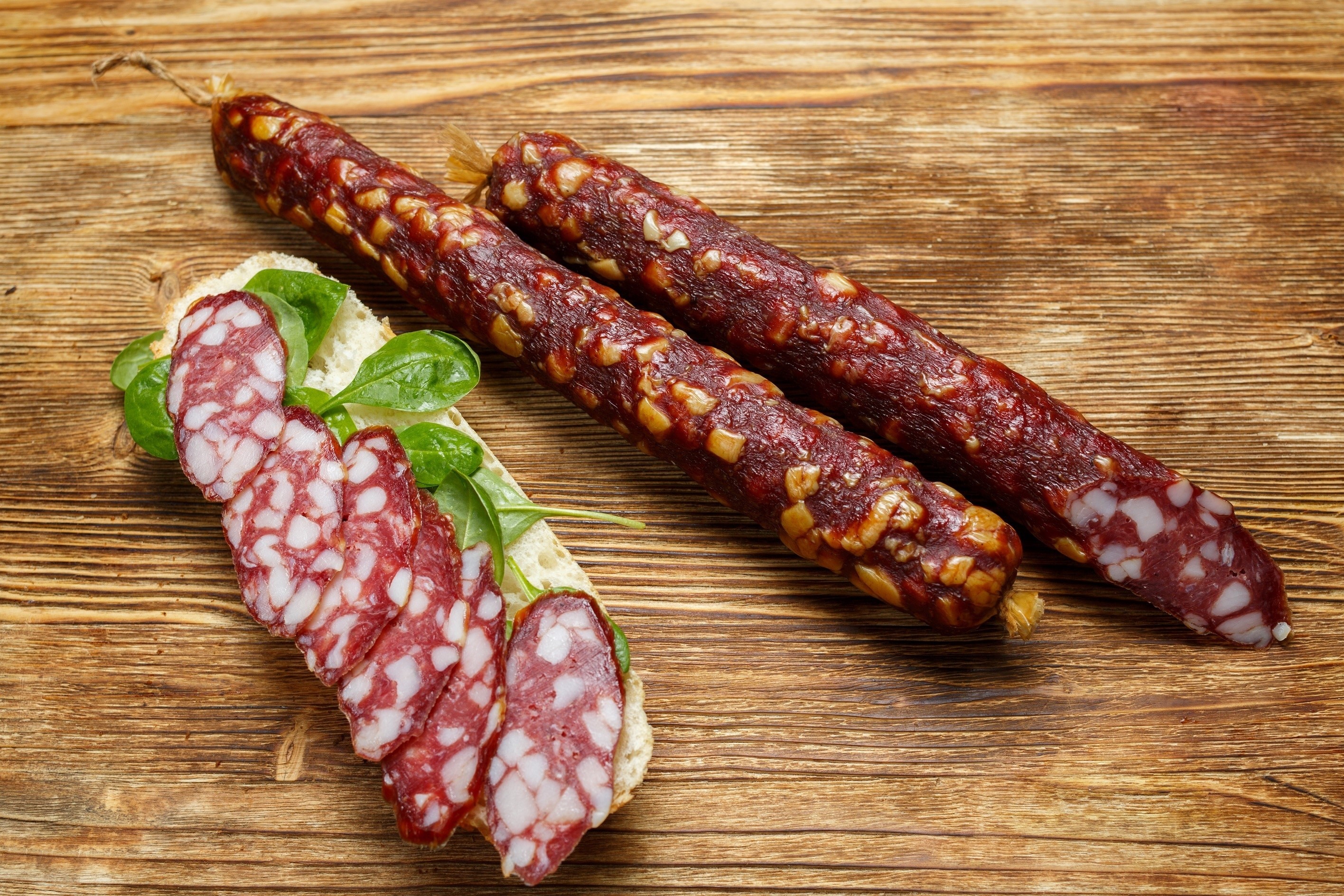 food, sausage, salami, HD Wallpaper