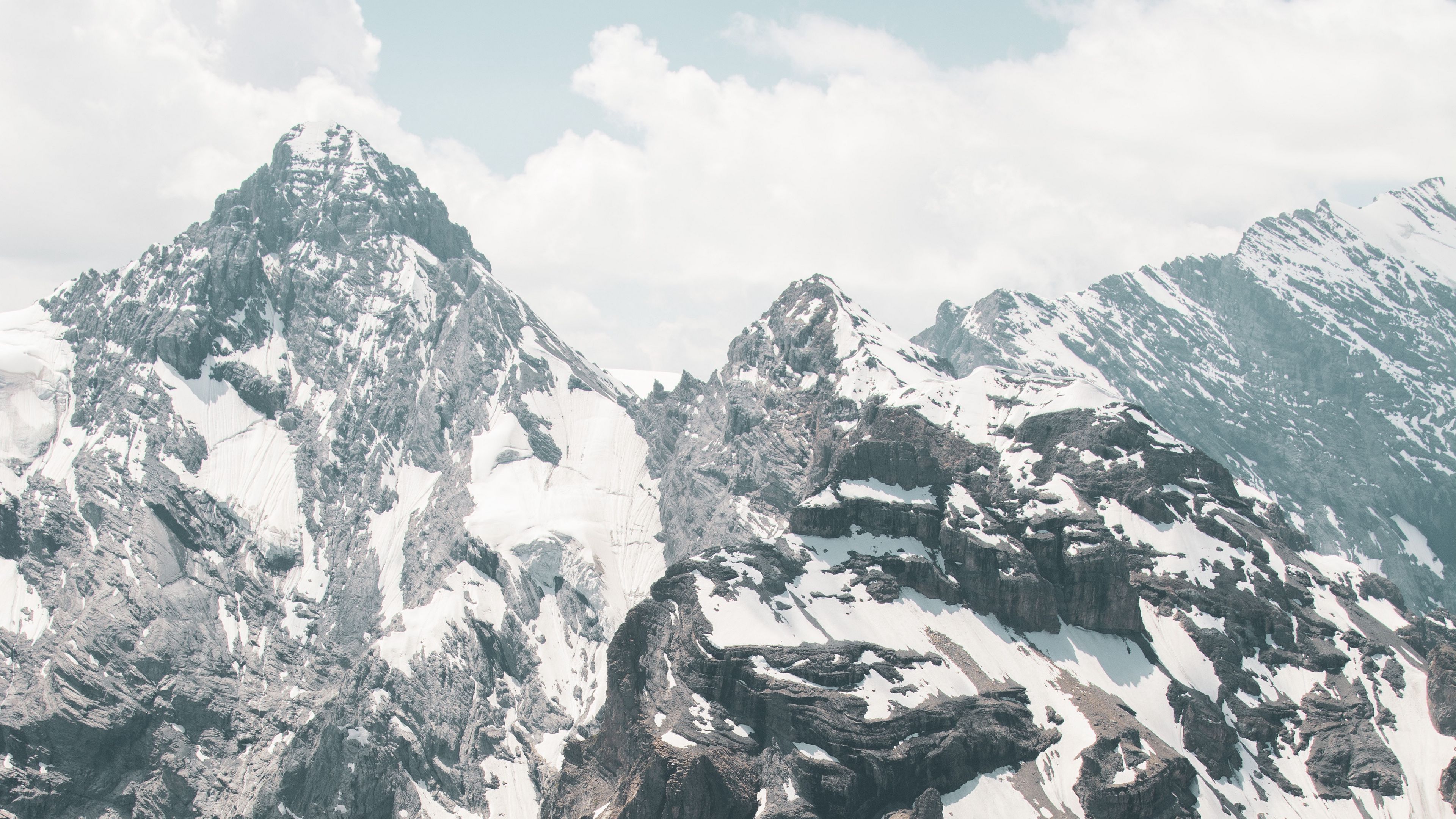 mountains, peaks, landscape, switzerland, 4k, HD Wallpaper