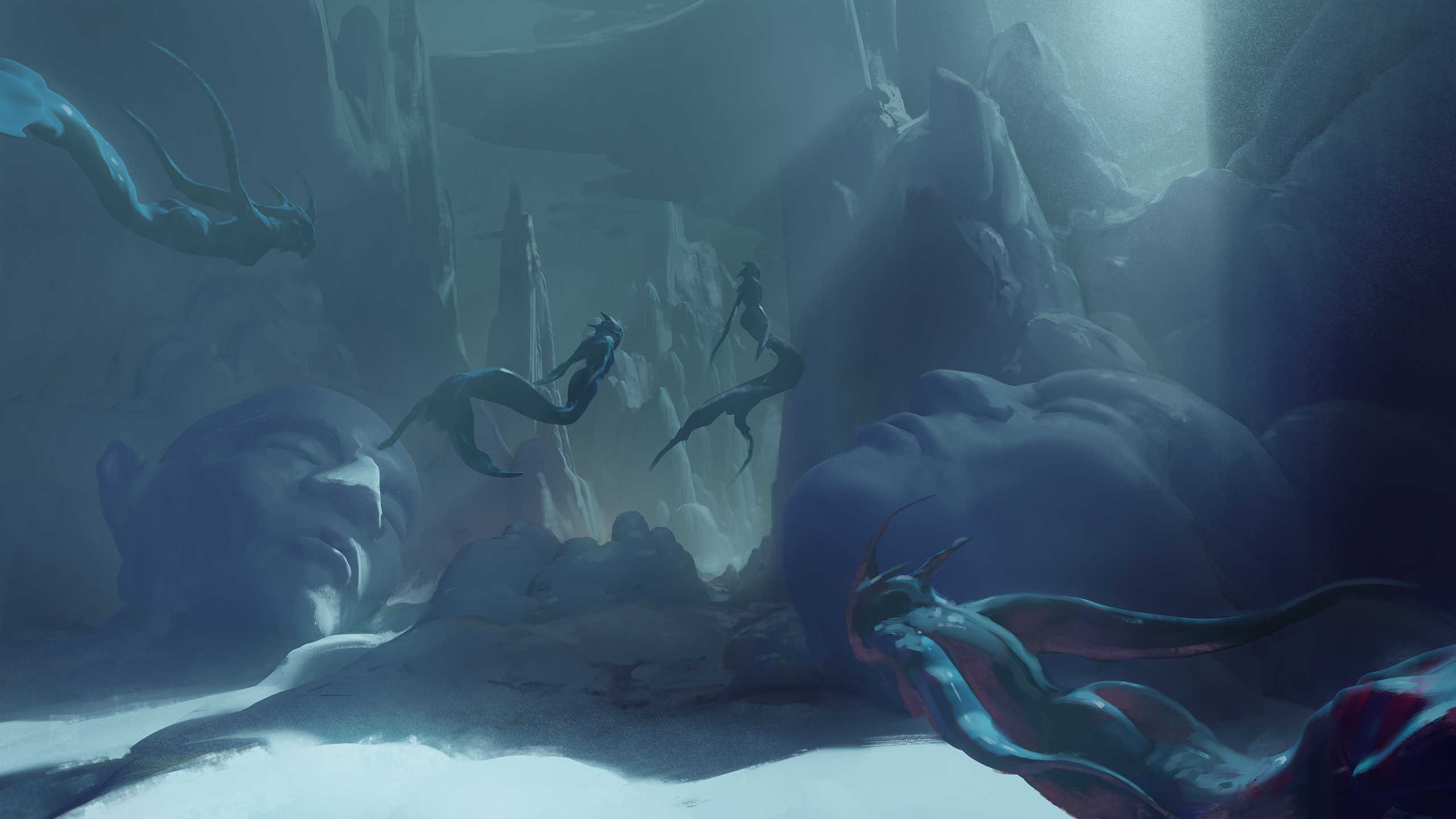 artwork, underwater, fantasy art, ArtStation, HD Wallpaper