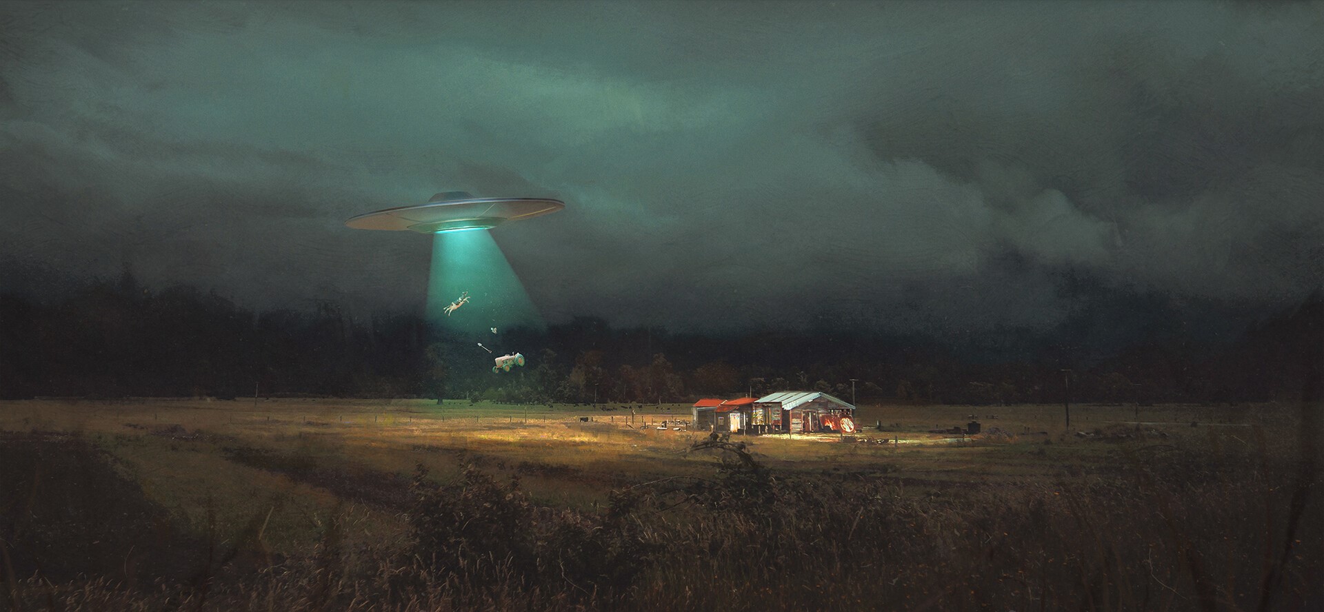 digital, space, UFO, vehicle, artwork, science fiction, HD Wallpaper
