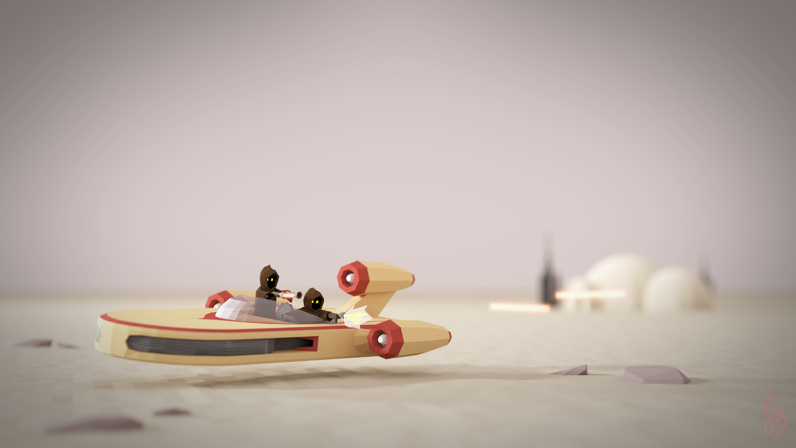 Star Wars, Tatooine, Ground Speeder, Jawas, HD Wallpaper