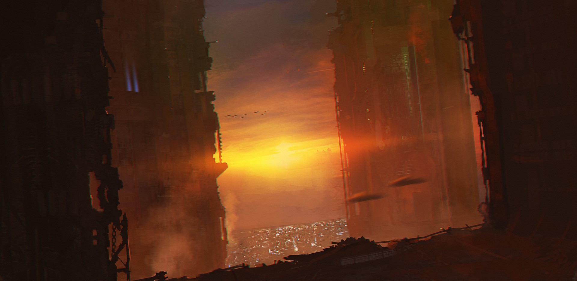 digital, planet, digital art, science fiction, futuristic city, HD Wallpaper