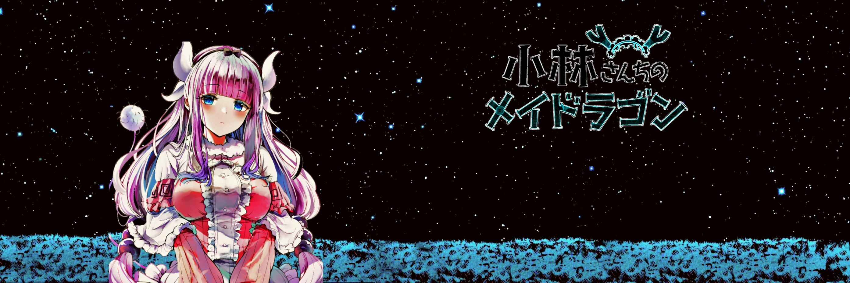 anime, dark background, Kanna, Kobayashi (Kobayashi-san Chi no Maid Dragon), Facebook, HD Wallpaper
