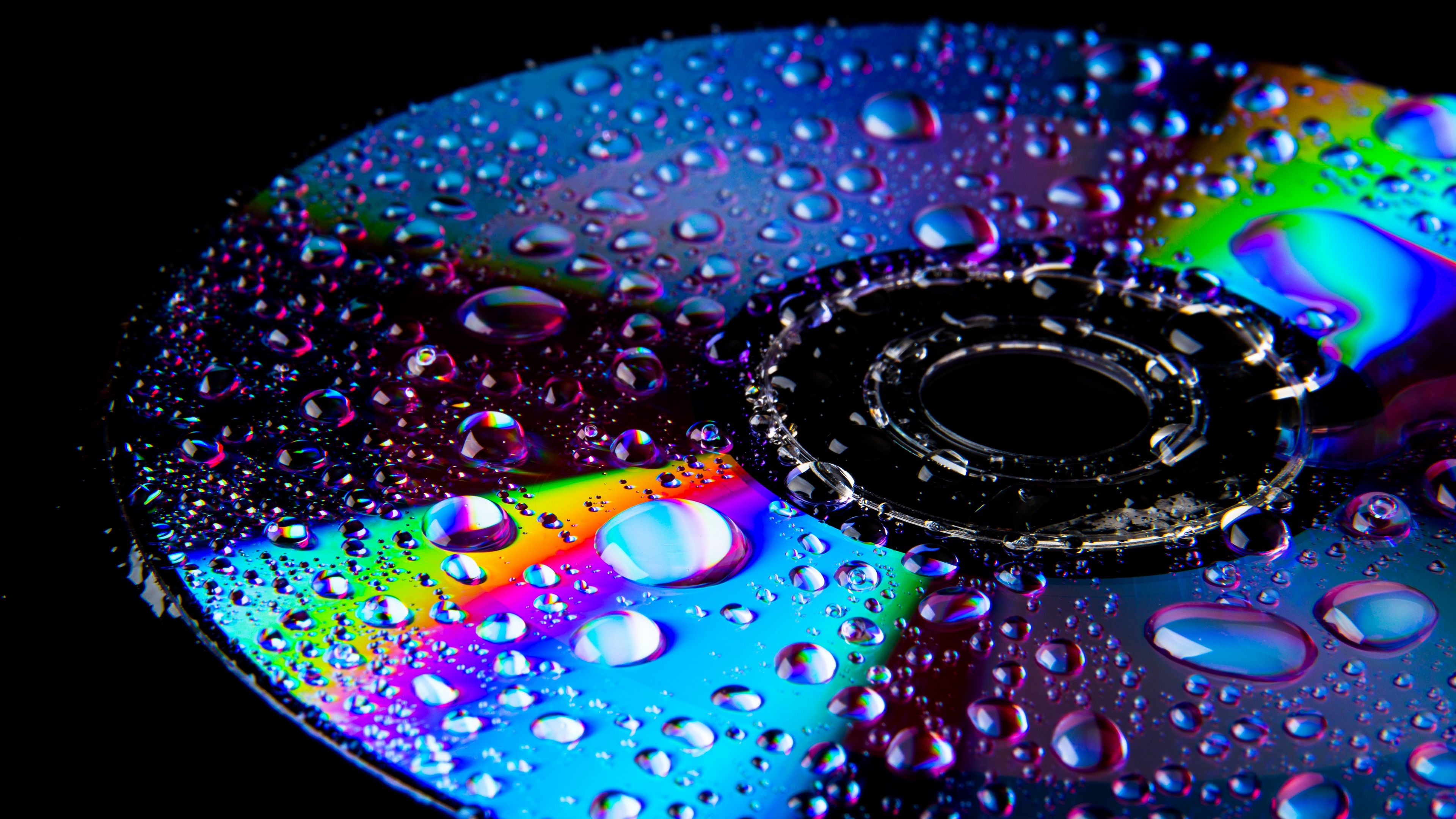 drops, surface, closeup, shine, 4k, HD Wallpaper