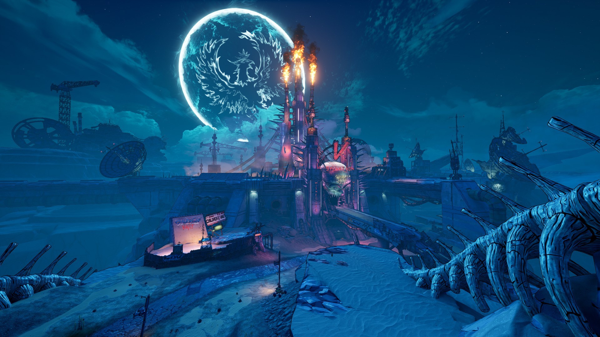 Borderlands 3, video game art, screen shot, sunlight, night, HD Wallpaper