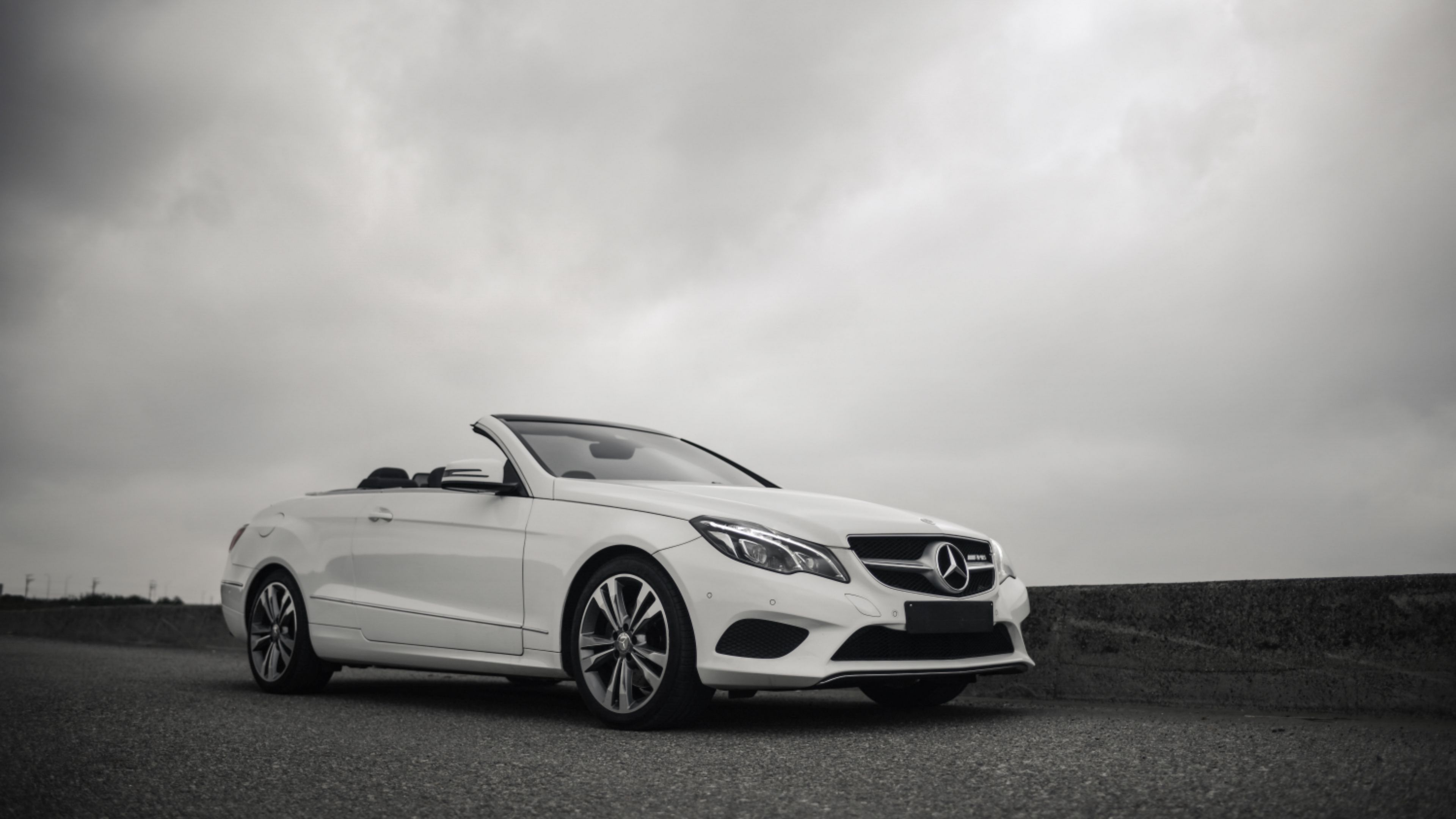 mercedes-benz e200, mercedes e-class, mercedes, white, convertible, car, 4k, HD Wallpaper