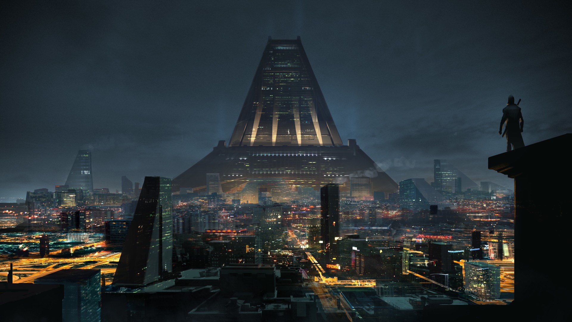 Timo Peter, digital, futuristic, futuristic city, digital art, artwork, HD Wallpaper