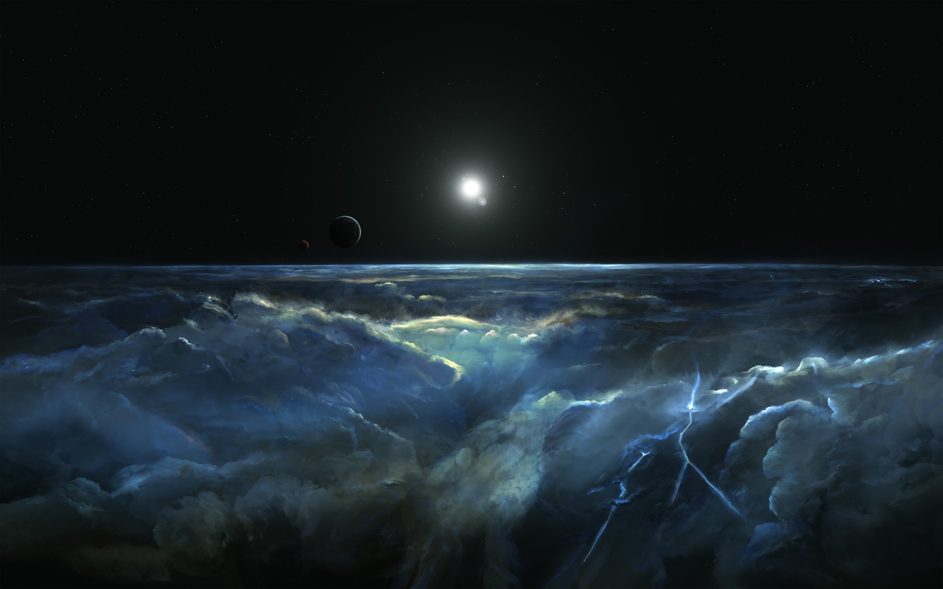 Starkiteckt, space, dark, sky, space art, clouds, digital art, HD Wallpaper