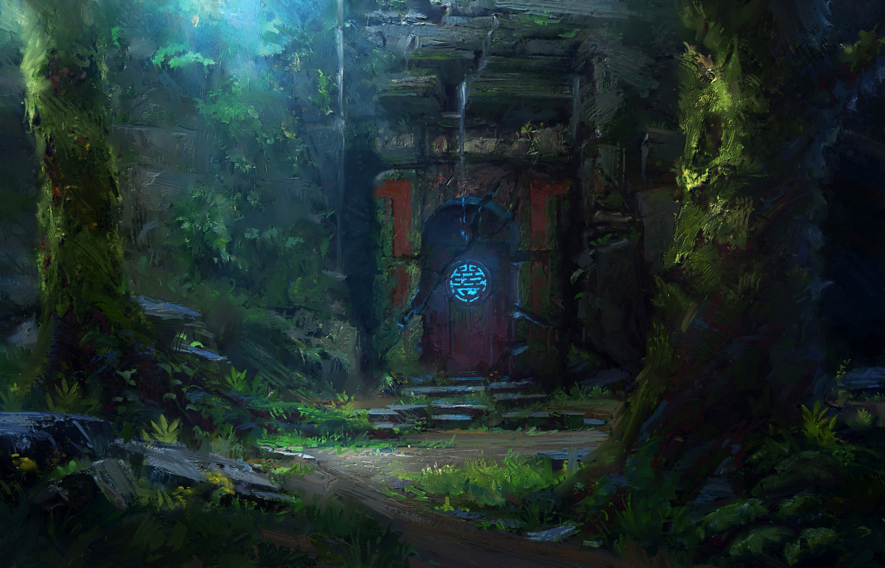 forest, digital, artwork, HD Wallpaper
