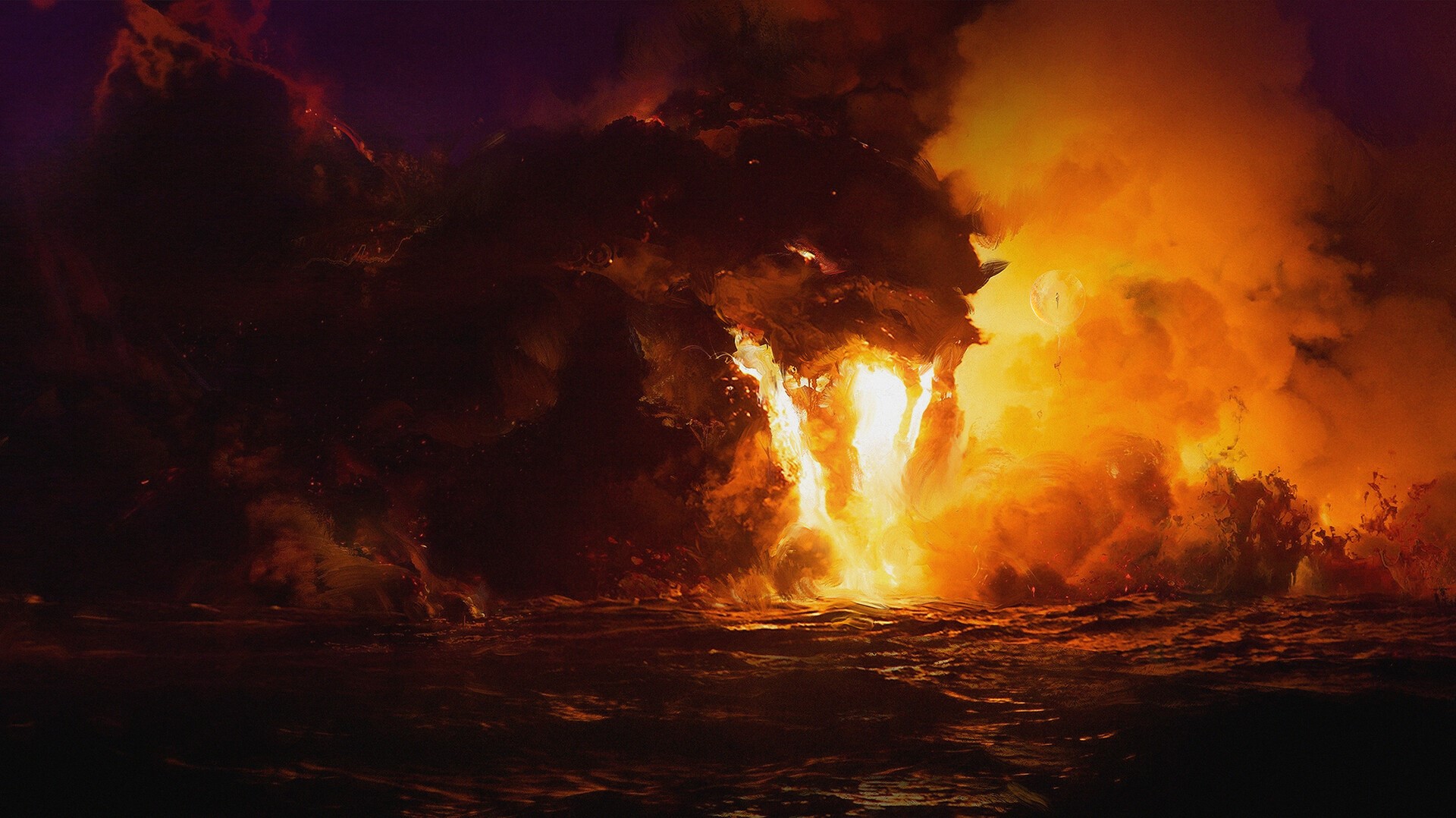 Daniel Romanovsky, digital, fire, artwork, HD Wallpaper