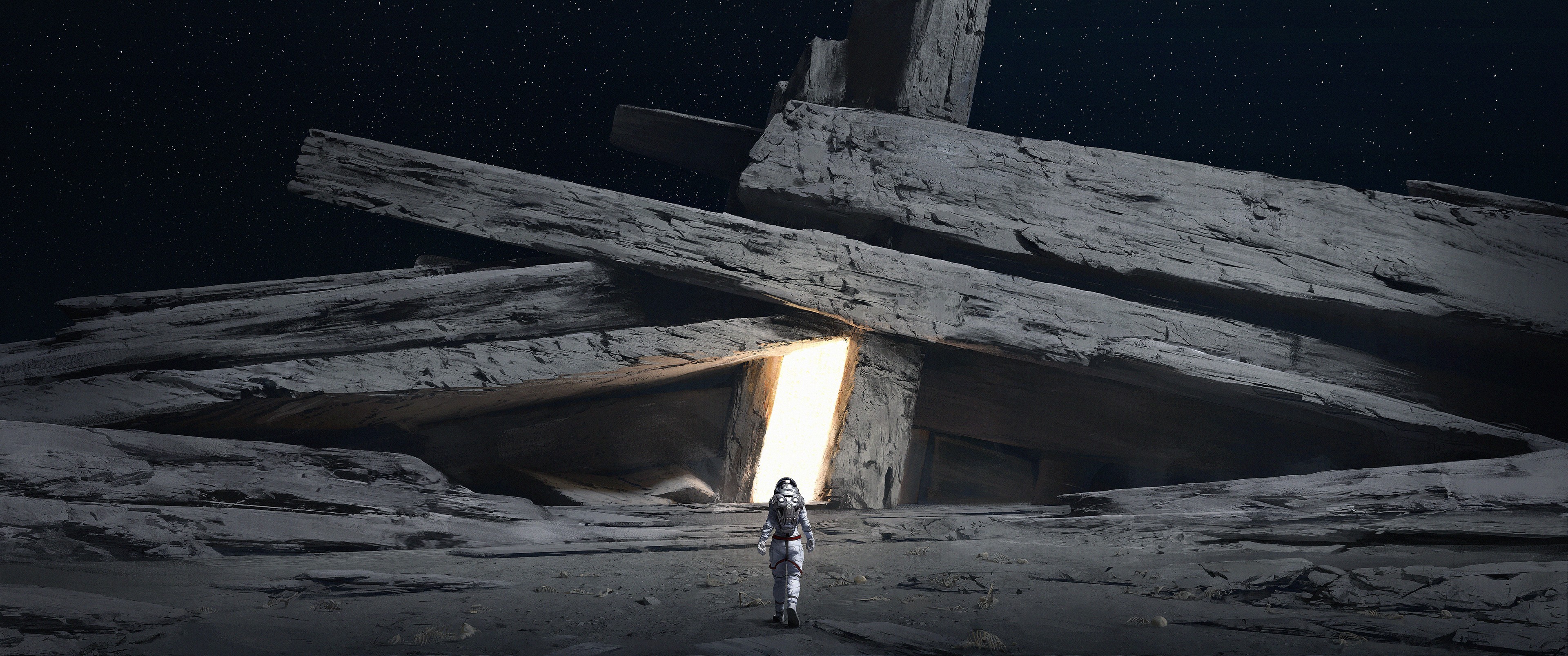 artwork, astronaut, Angie Avila R, HD Wallpaper
