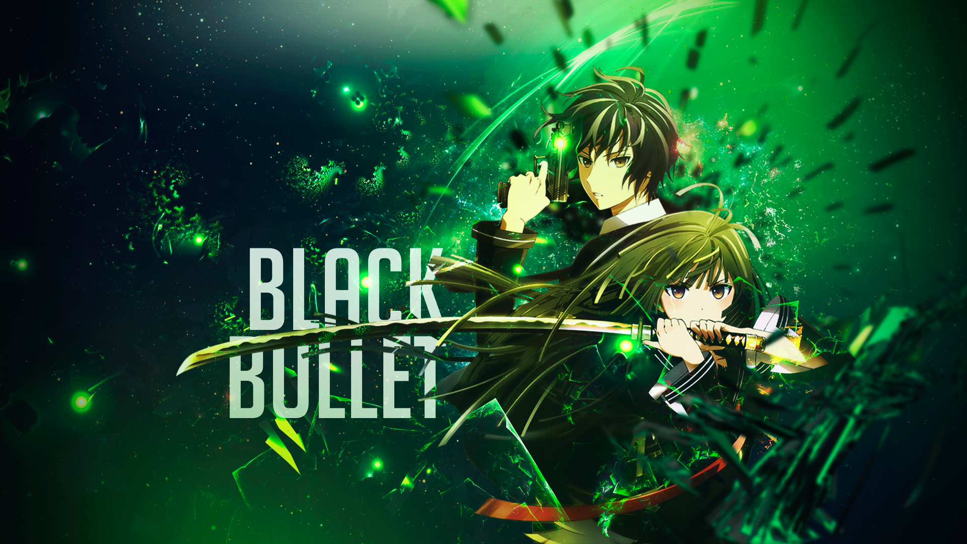 Black Bullet, anime, pistol, sword, HD Wallpaper