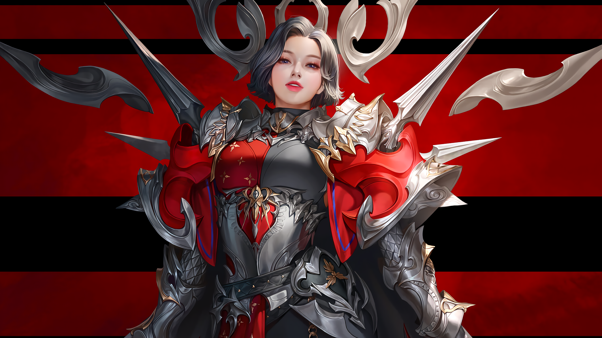 short hair, armor, spikes, anime girls, HD Wallpaper