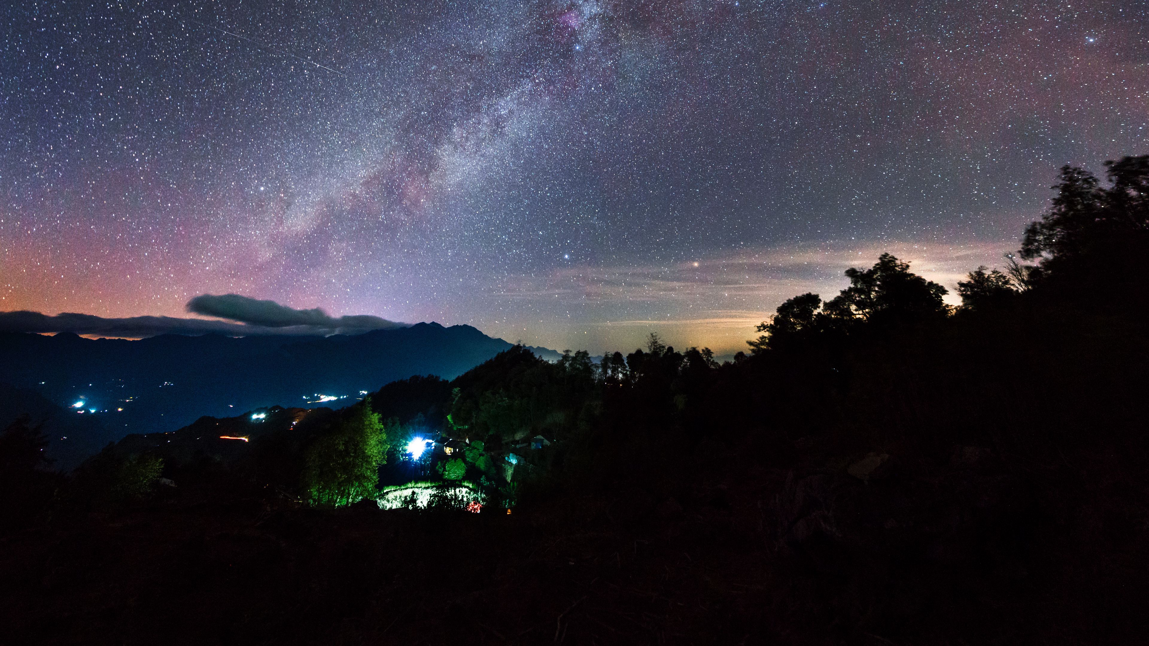 night, stars, landscape, milky way, vietnam, 4k, HD Wallpaper