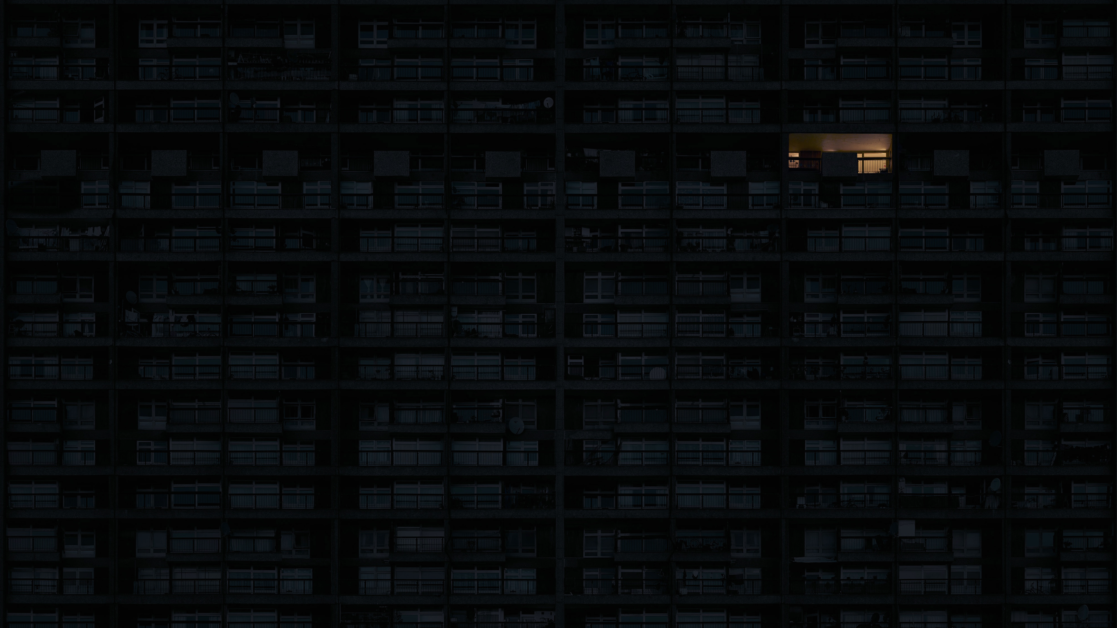apartment, building, block of flats, dark, HD Wallpaper
