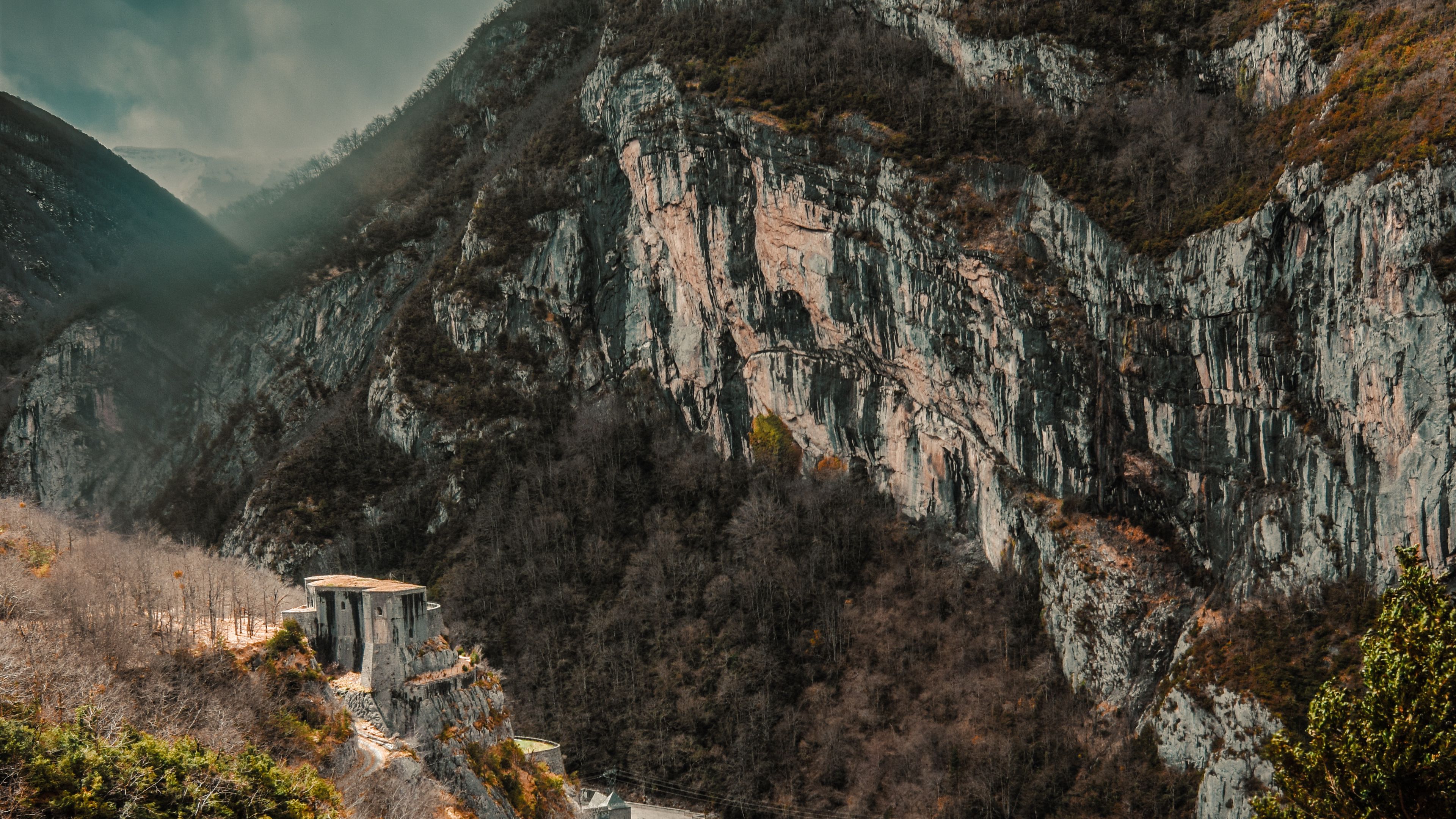 mountains, road, peaks, landscape, france, 4k, HD Wallpaper