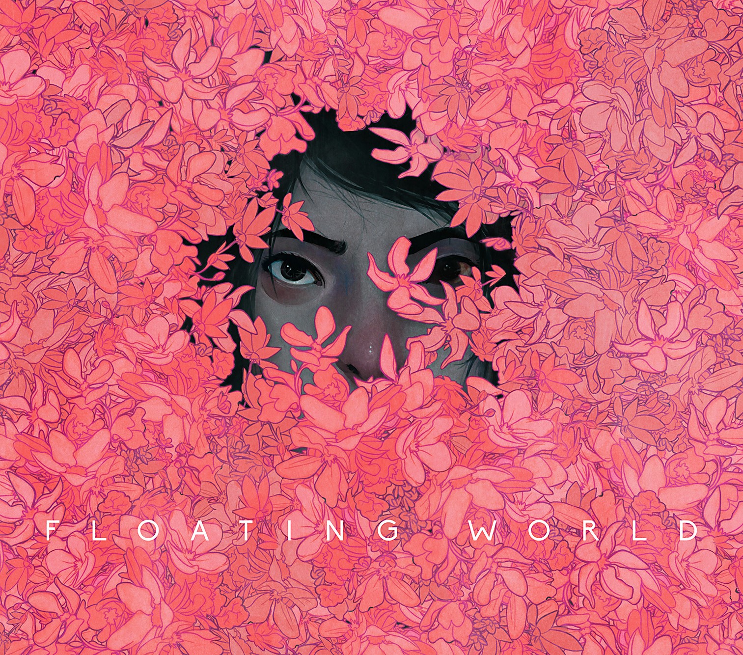 flowers, illustration, original characters, covered, digital, rabbit ran, pink, portrait, HD Wallpaper
