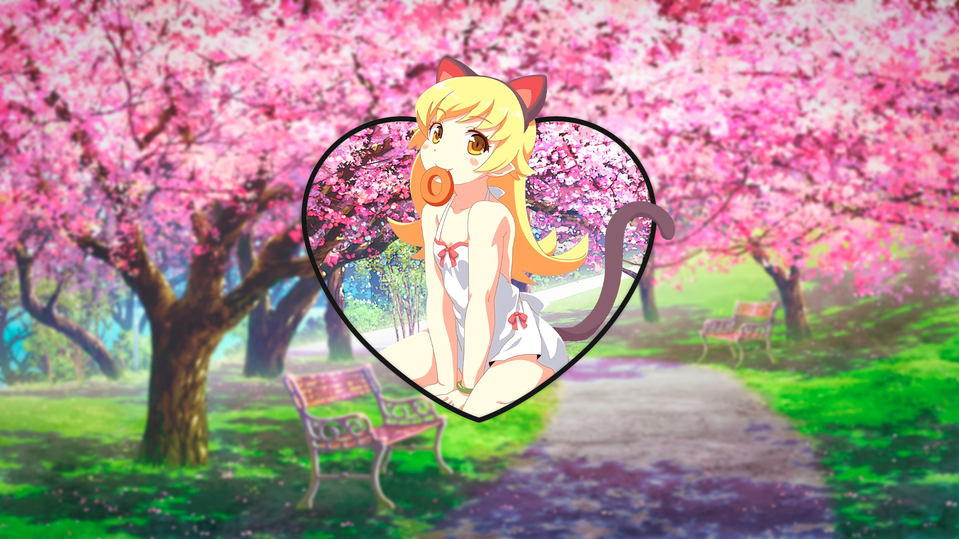 anime, Game CG, Monogatari Series, Oshino Shinobu, HD Wallpaper