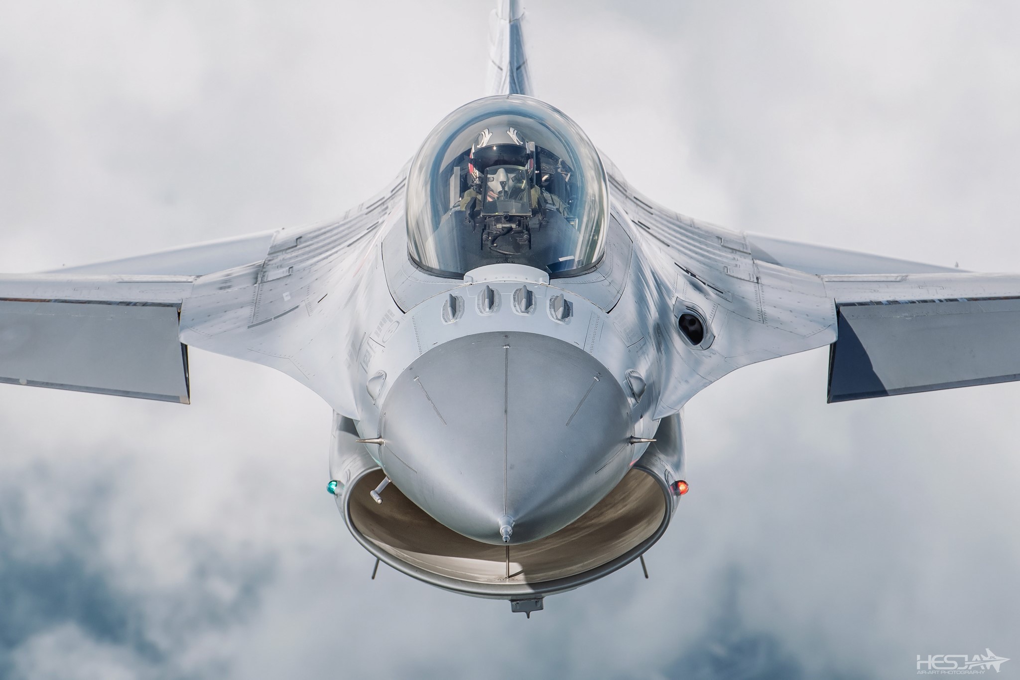military, aircraft, vehicle, military aircraft, General Dynamics F-16 Fighting Falcon, frontal view, HD Wallpaper