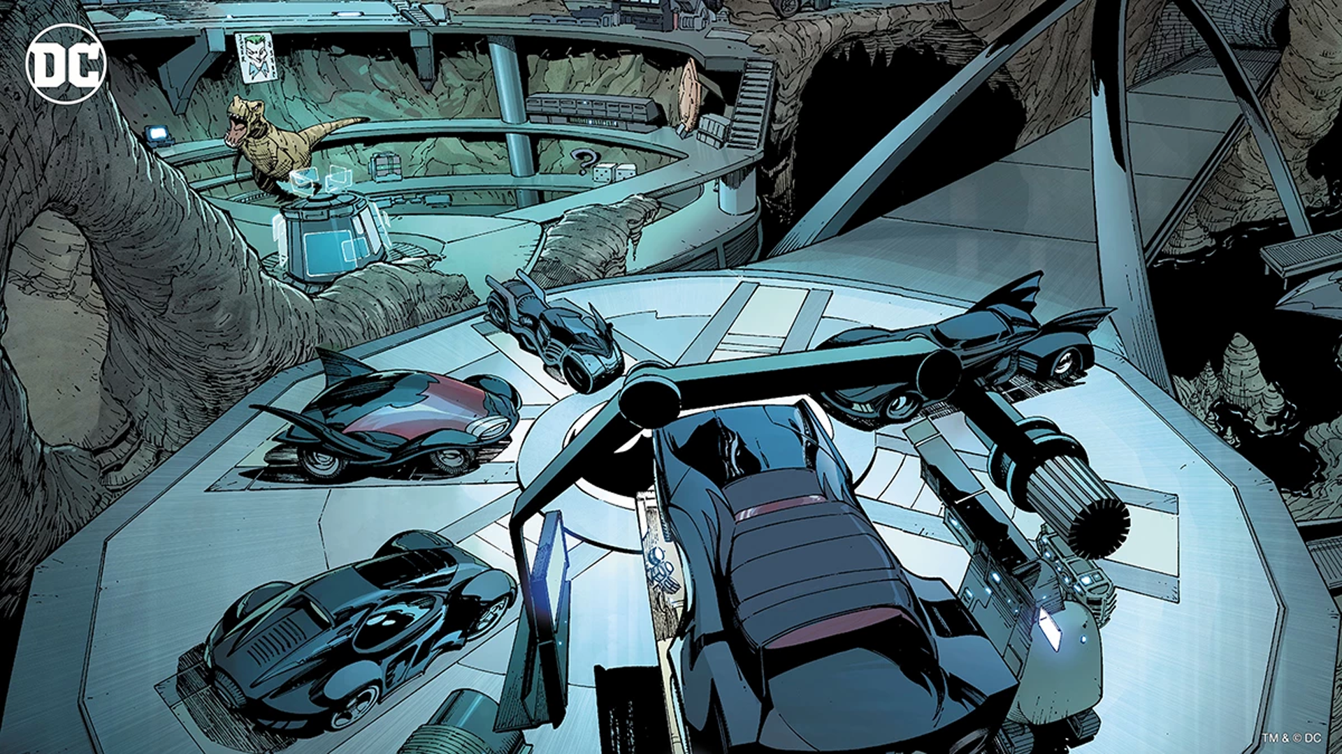 DC Comics, Batman, Batmobile, Batcave, HD Wallpaper