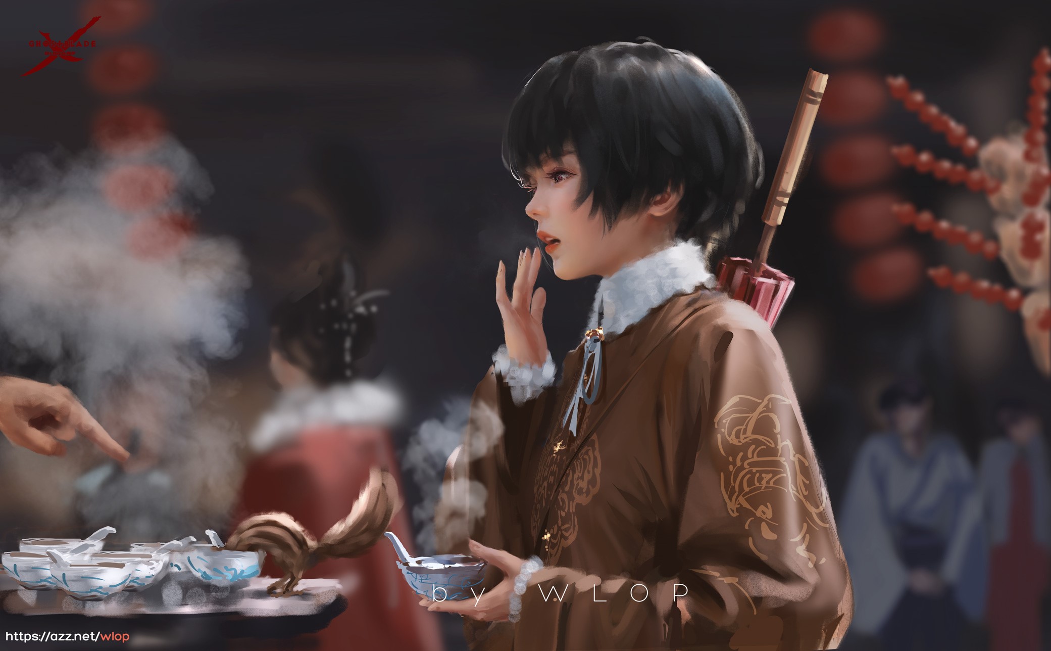 WLOP, anime girls, artwork, Spring Festival, Chinese dress, HD Wallpaper