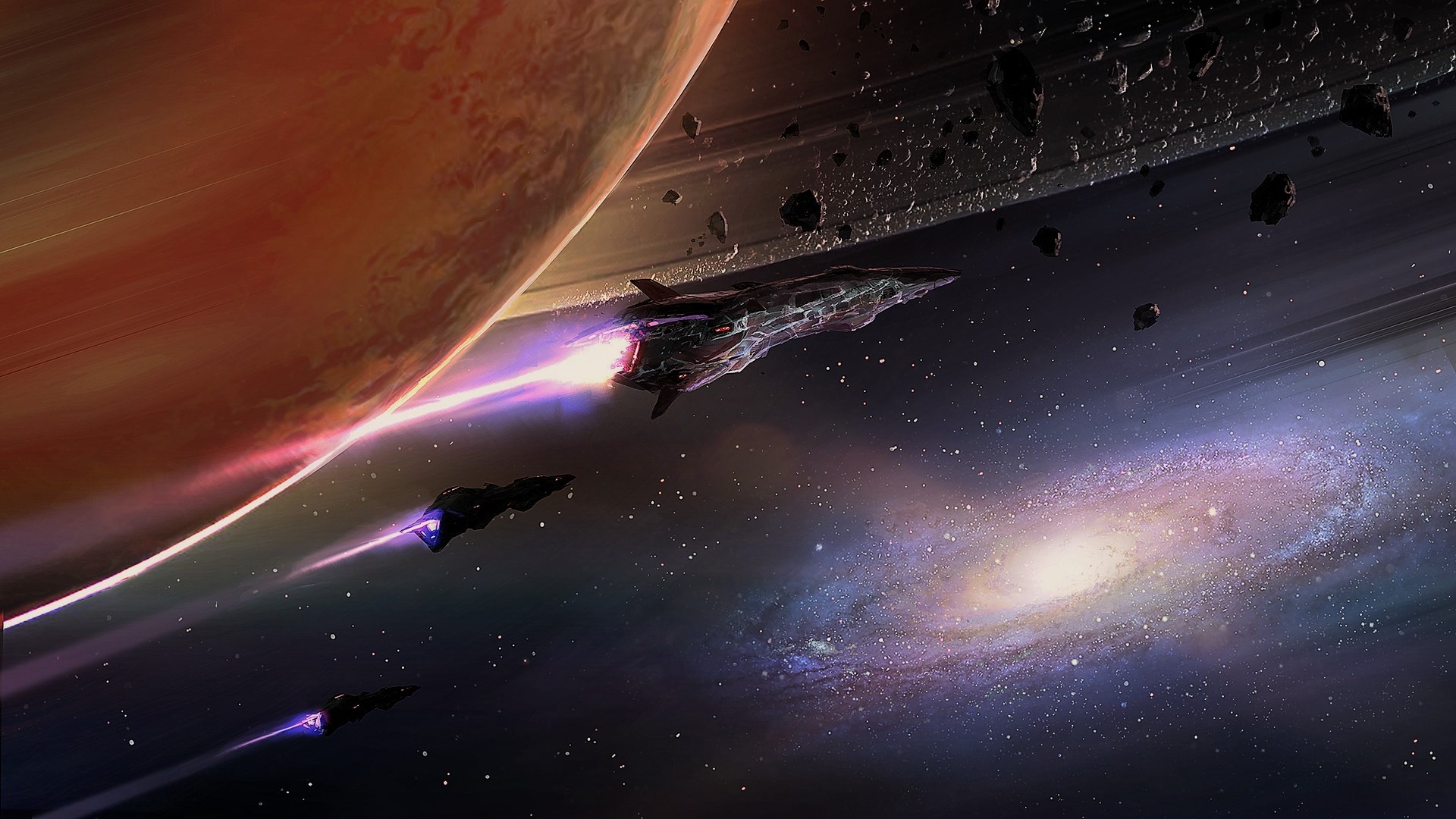 David Demaret, digital, space, spaceship, science fiction, digital art, space art, HD Wallpaper