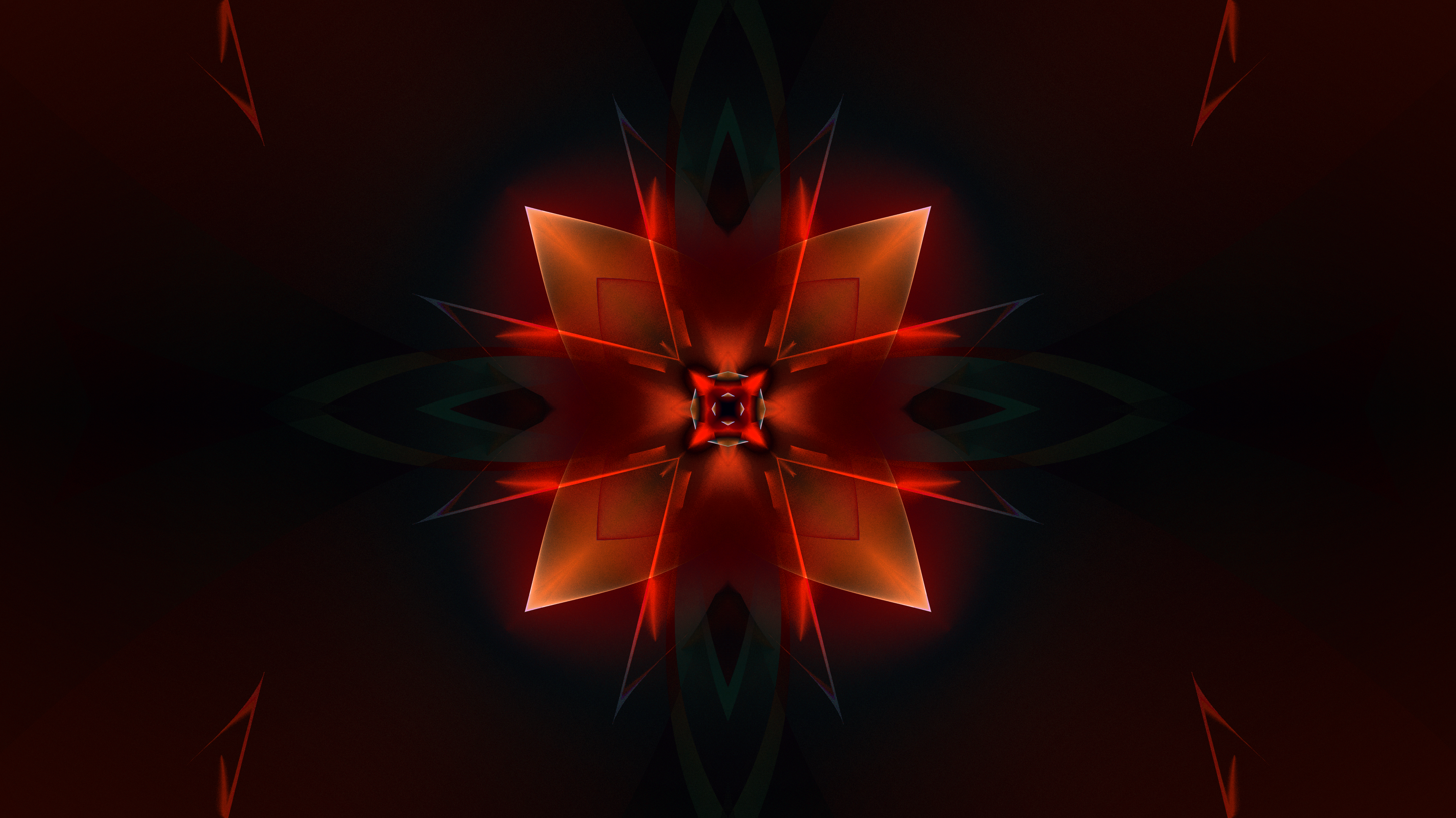 abstract, sign, red, glowing, dark, HD Wallpaper