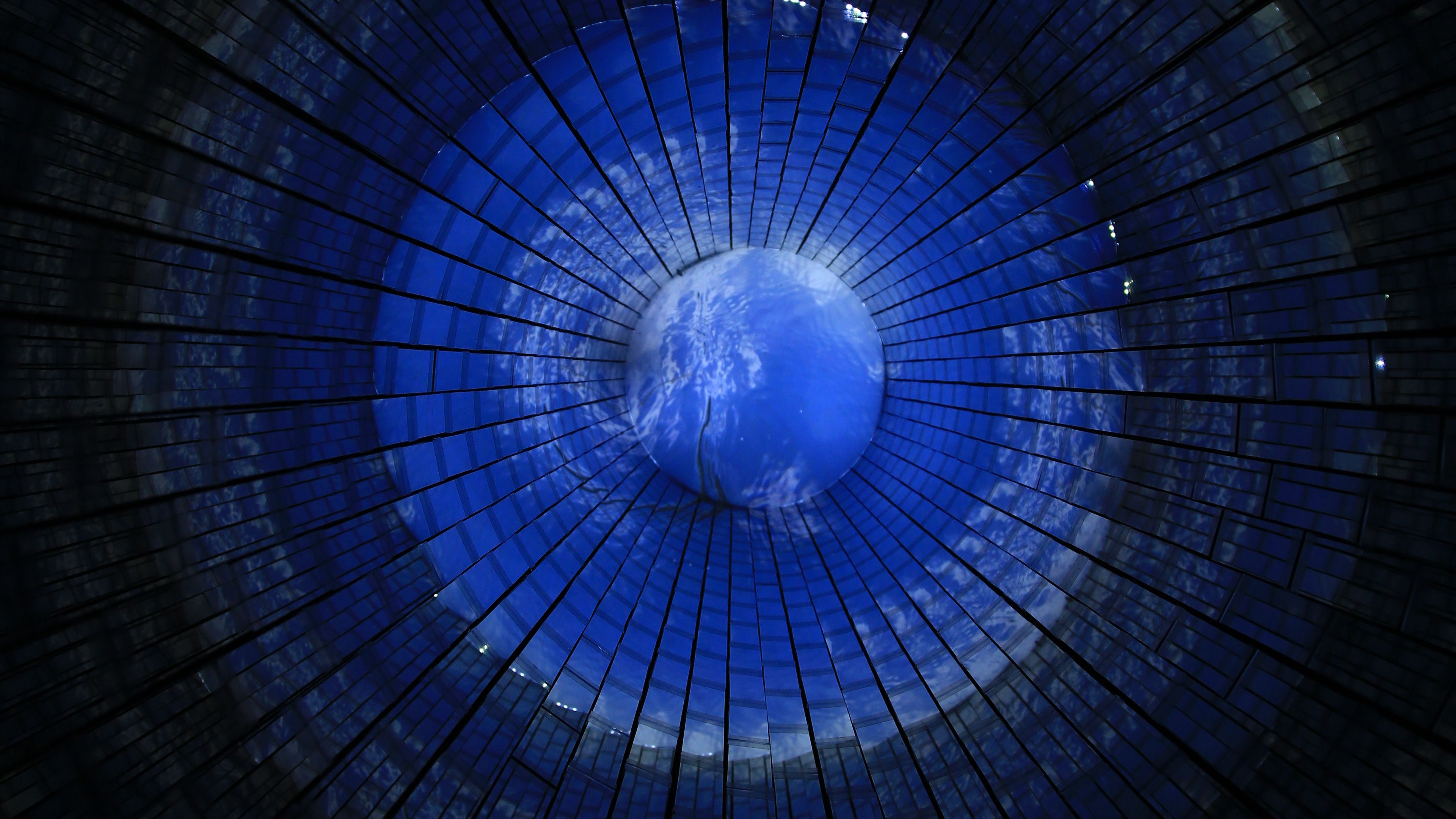 structure, tunnel, light, sky, dark, 4k, HD Wallpaper