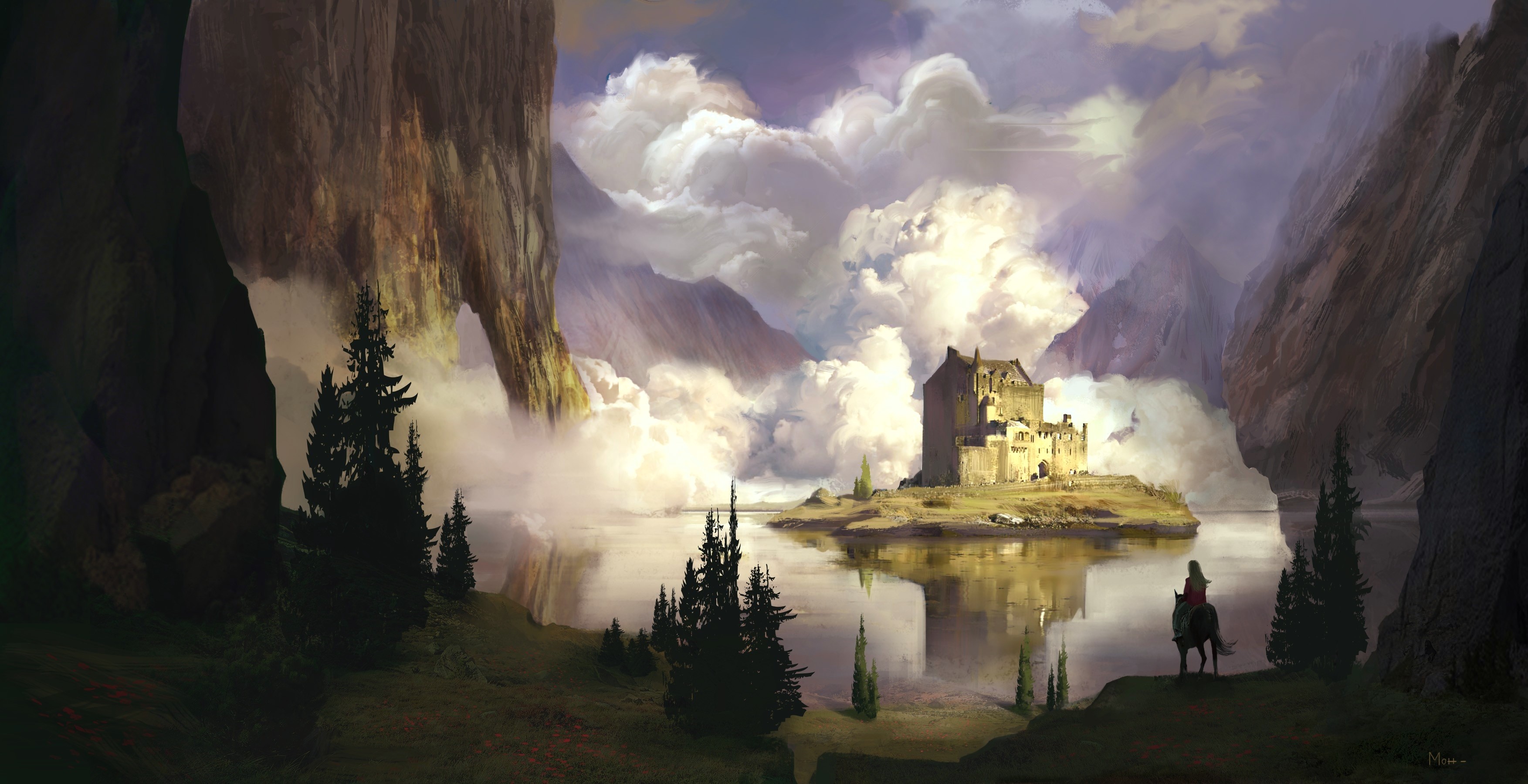 Maël OLLIVIER-HENRY, digital, fantasy art, castle, artwork, HD Wallpaper