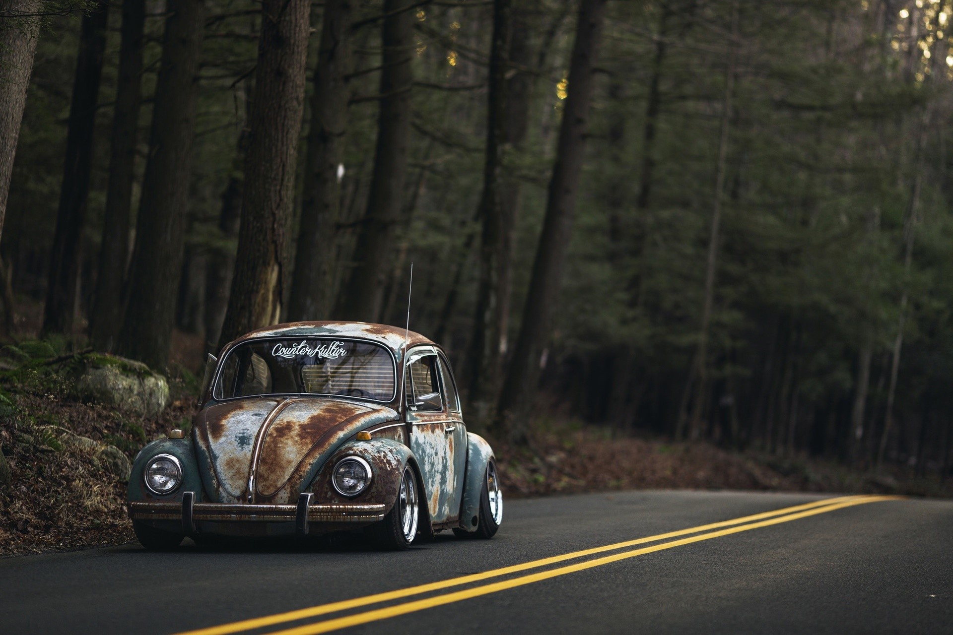road, asphalt, Volkswagen, rust, vehicle, HD Wallpaper