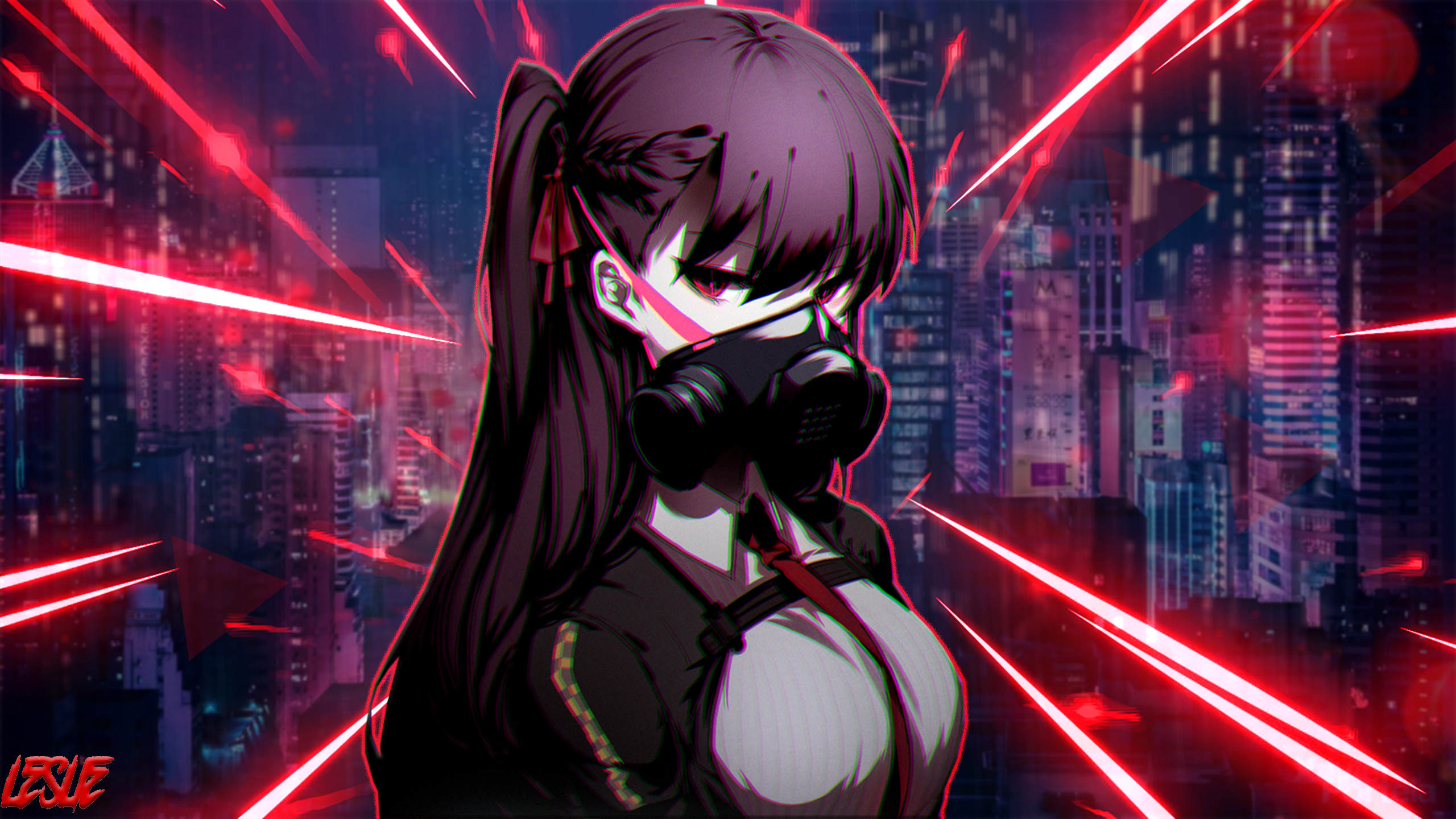 Girls Frontline, video game characters, anime, anime girls, gas masks, HD Wallpaper