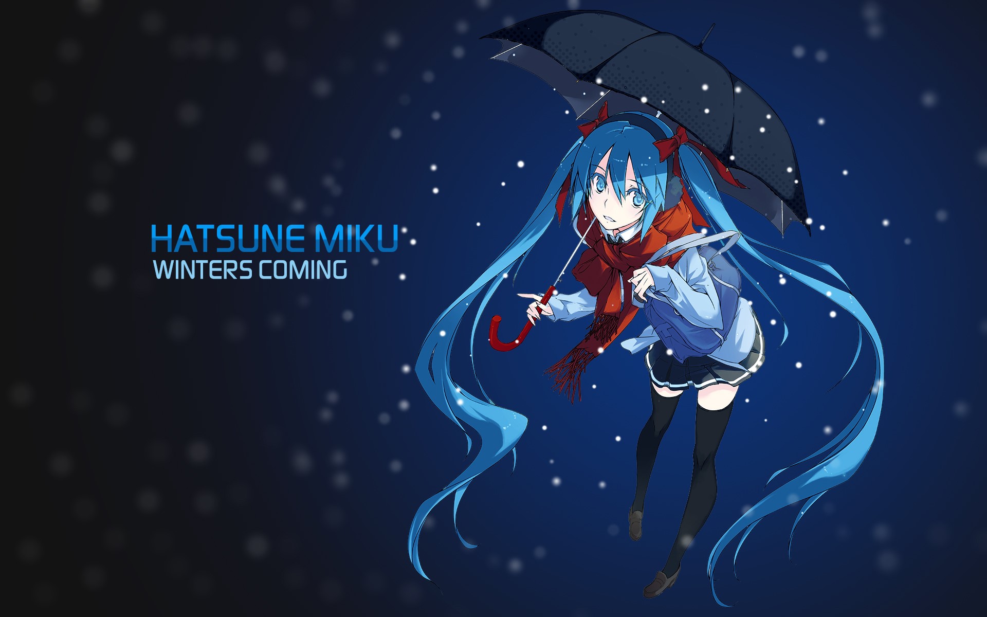 art gallery, anime, Hatsune Miku, Vocaloid, winter, twintails, HD Wallpaper