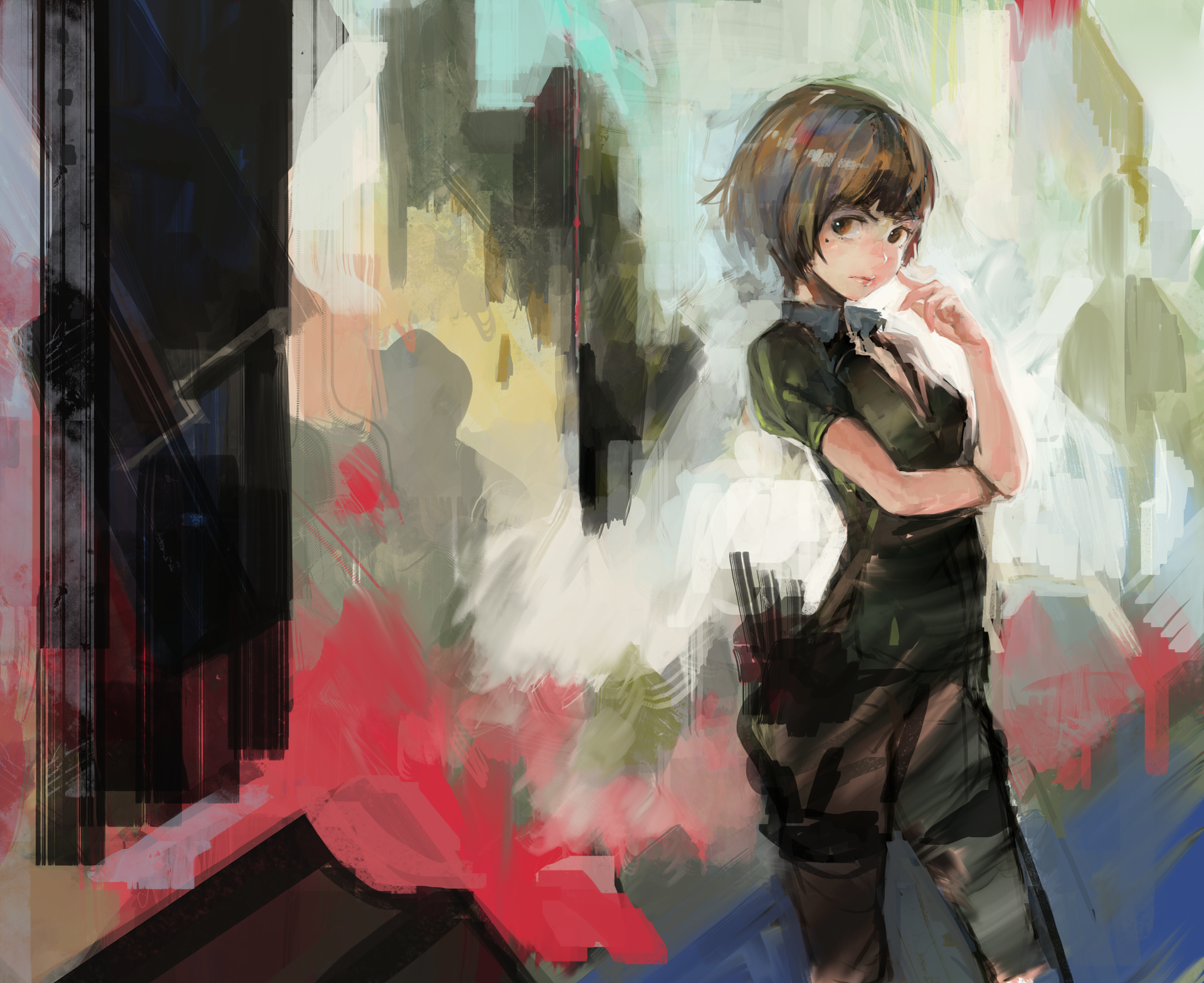 NaBaBa (DeviantArt), short hair, brown eyes, brunette, HD Wallpaper
