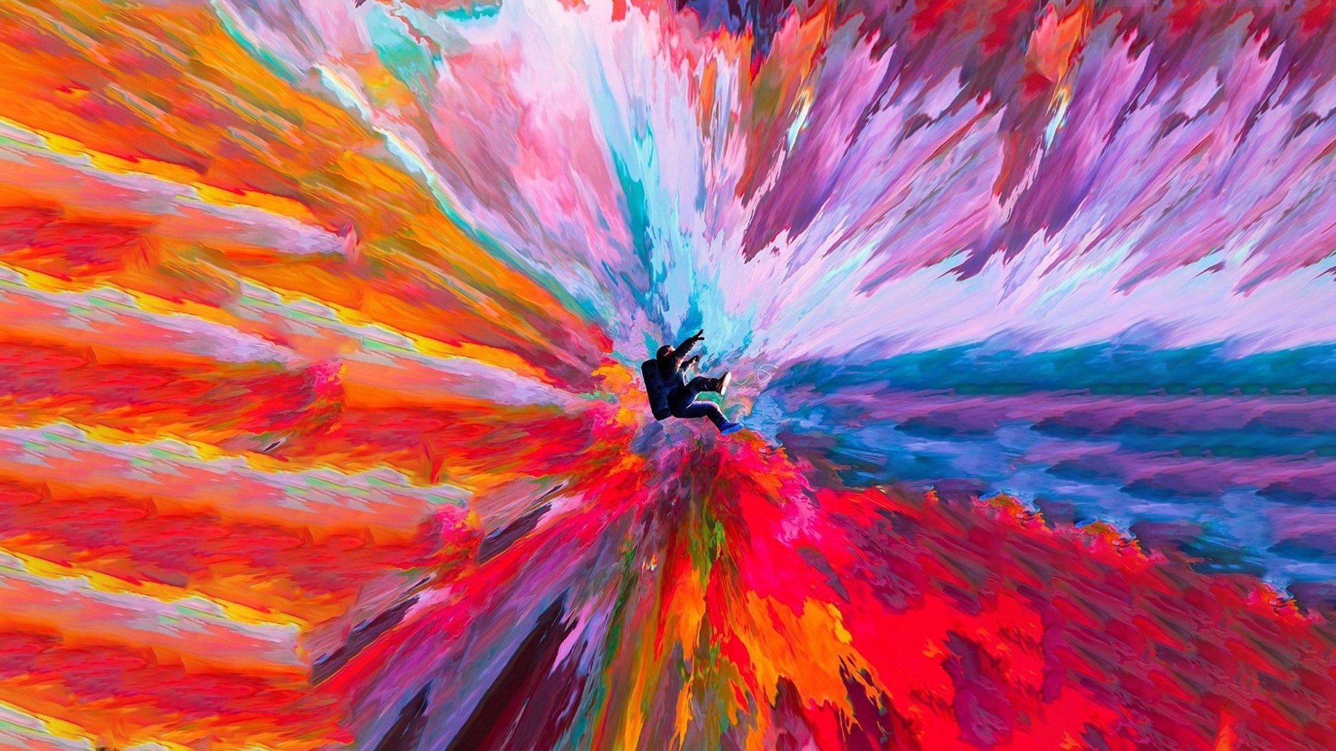artwork, astronaut, colorful, psychedelic, HD Wallpaper