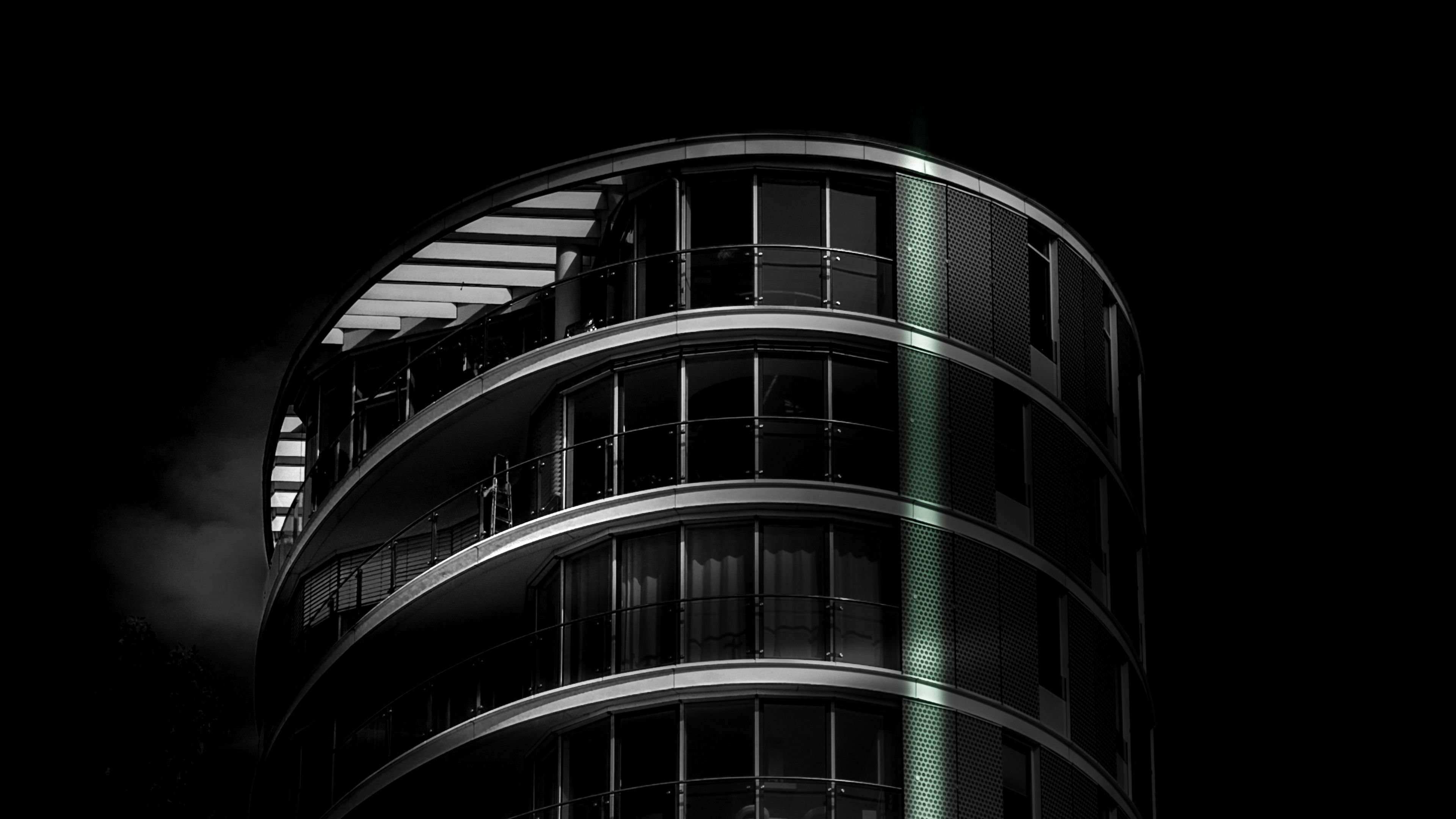 building, architecture, dark, minimalism, 4k, HD Wallpaper
