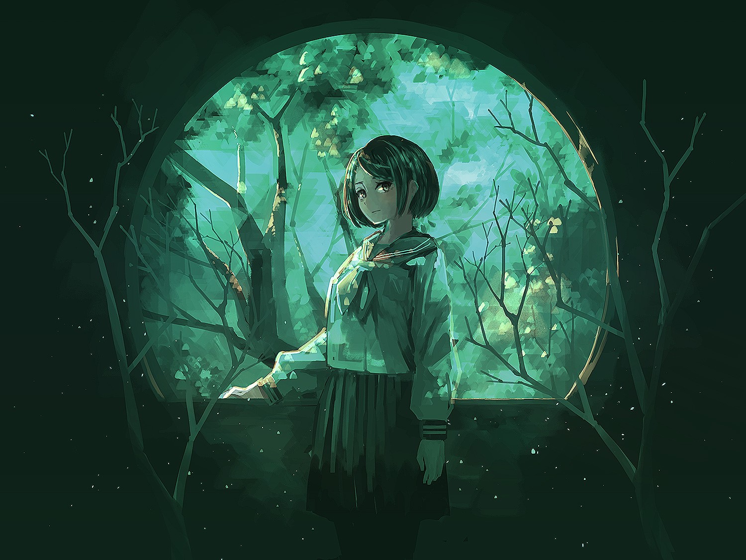 anime girls, uniform, anime, HD Wallpaper