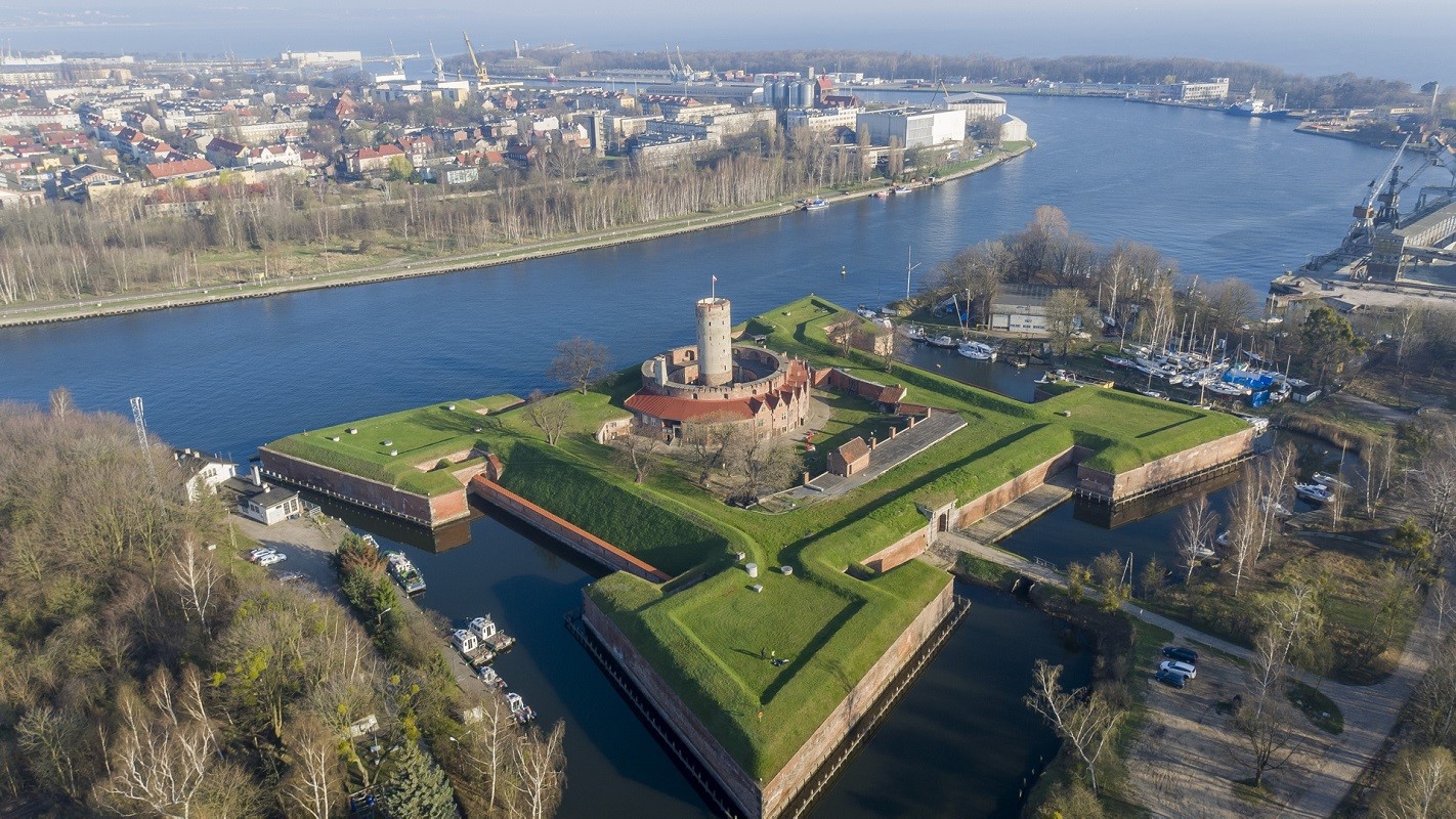 fortress, Polish, Gdańsk, building, river, Poland, star fort, vauban, HD Wallpaper