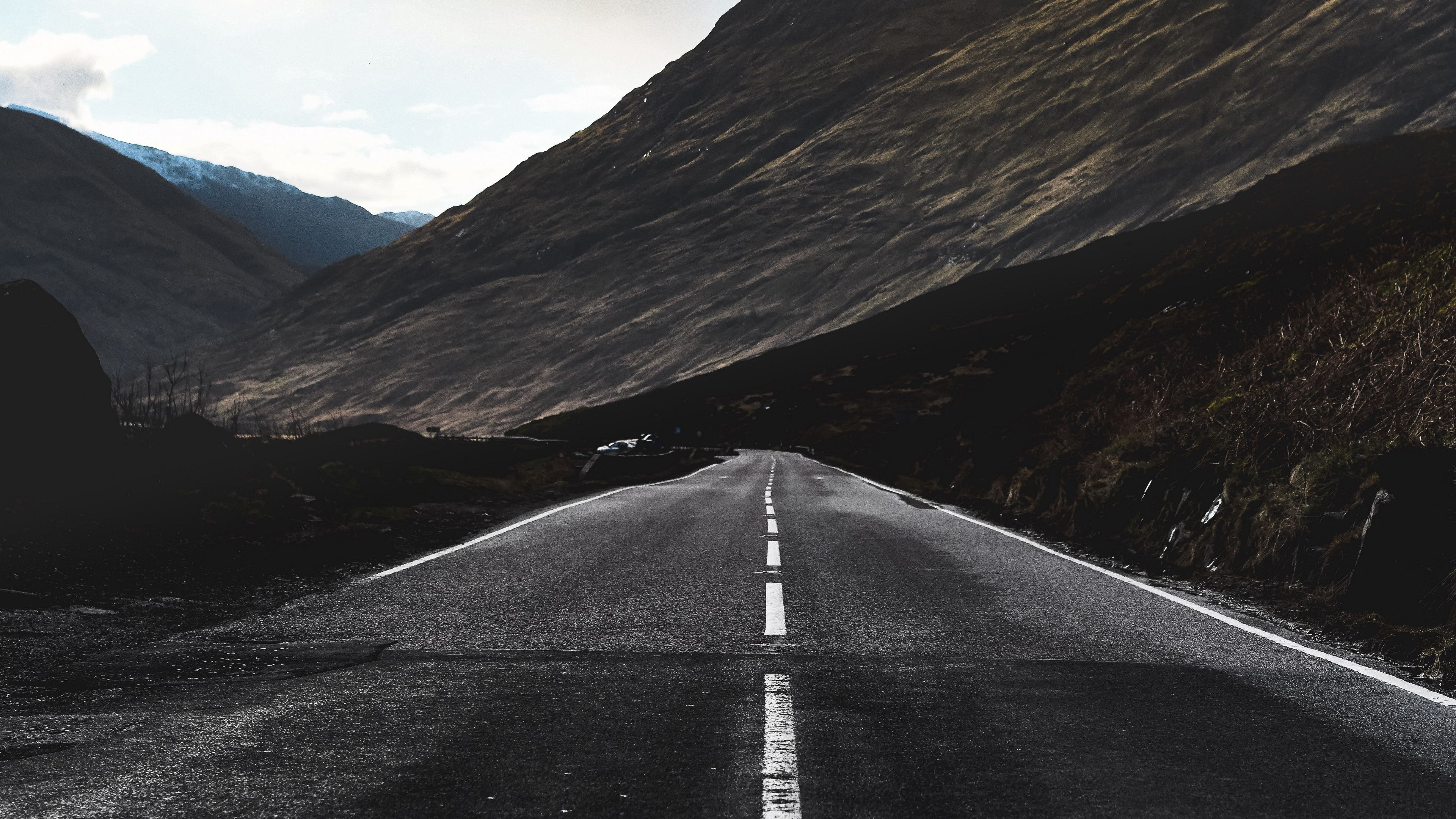 road, marking, mountain, direction, 4k, HD Wallpaper
