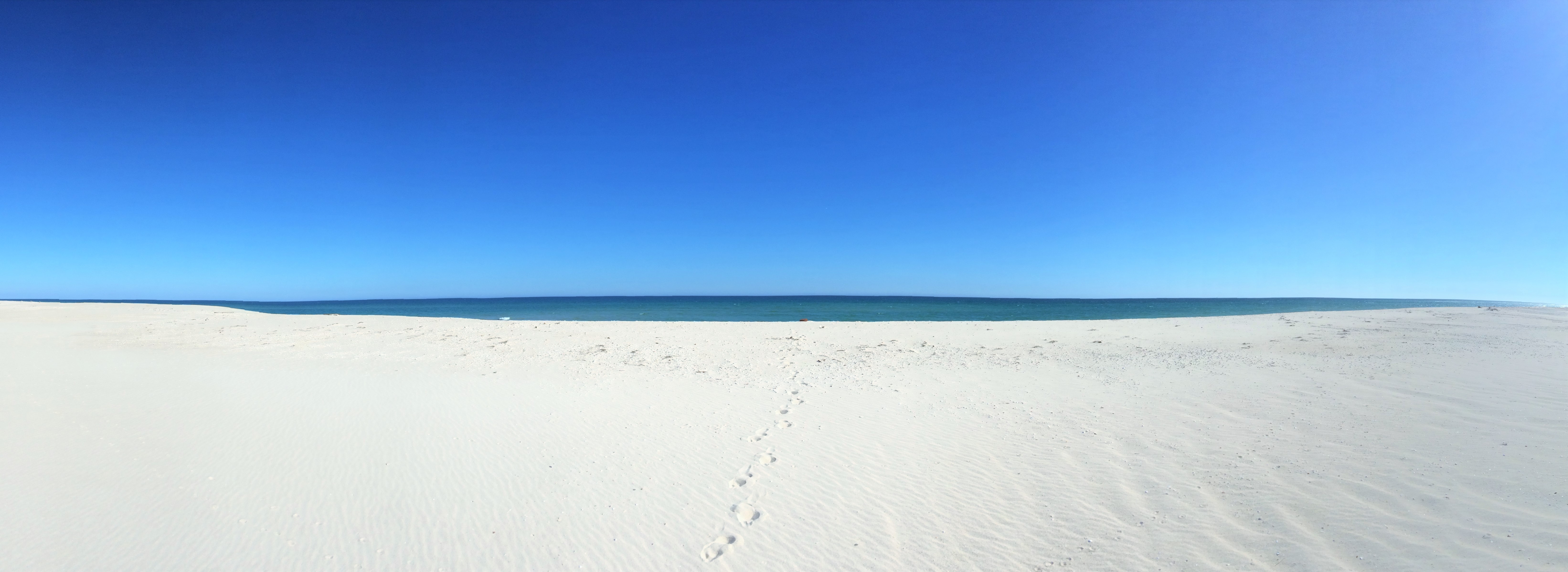 Faro, Portugal, sand, sea, sky, nature, beach, landscape, footprints, HD Wallpaper