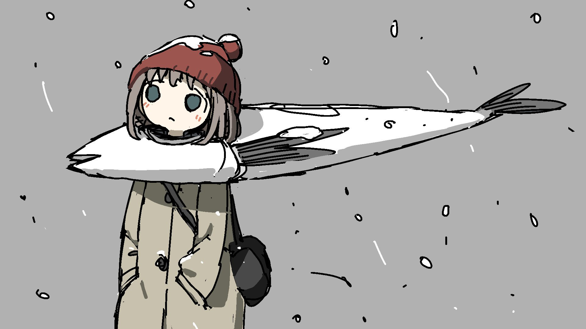 minimalism, fish, anime, HD Wallpaper