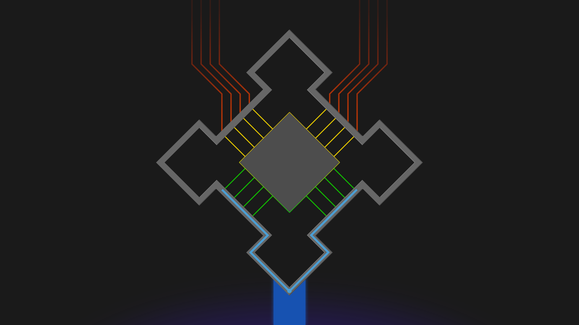 colorful, dark, laser, digital art, minimalism, lines, HD Wallpaper