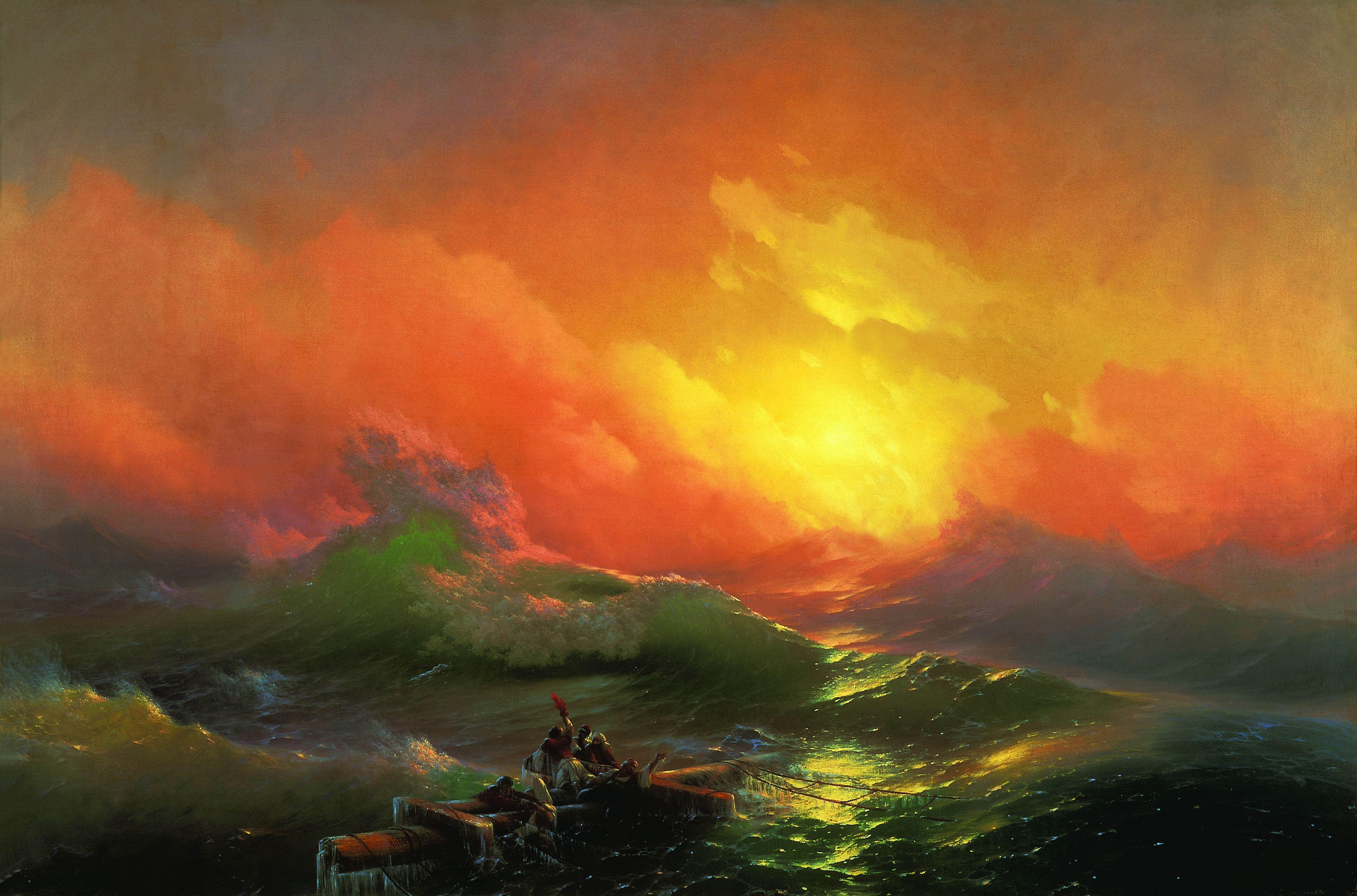 The Ninth Wave, Iwan Ajwazowski, classic art, painting, Russian, classical art, HD Wallpaper