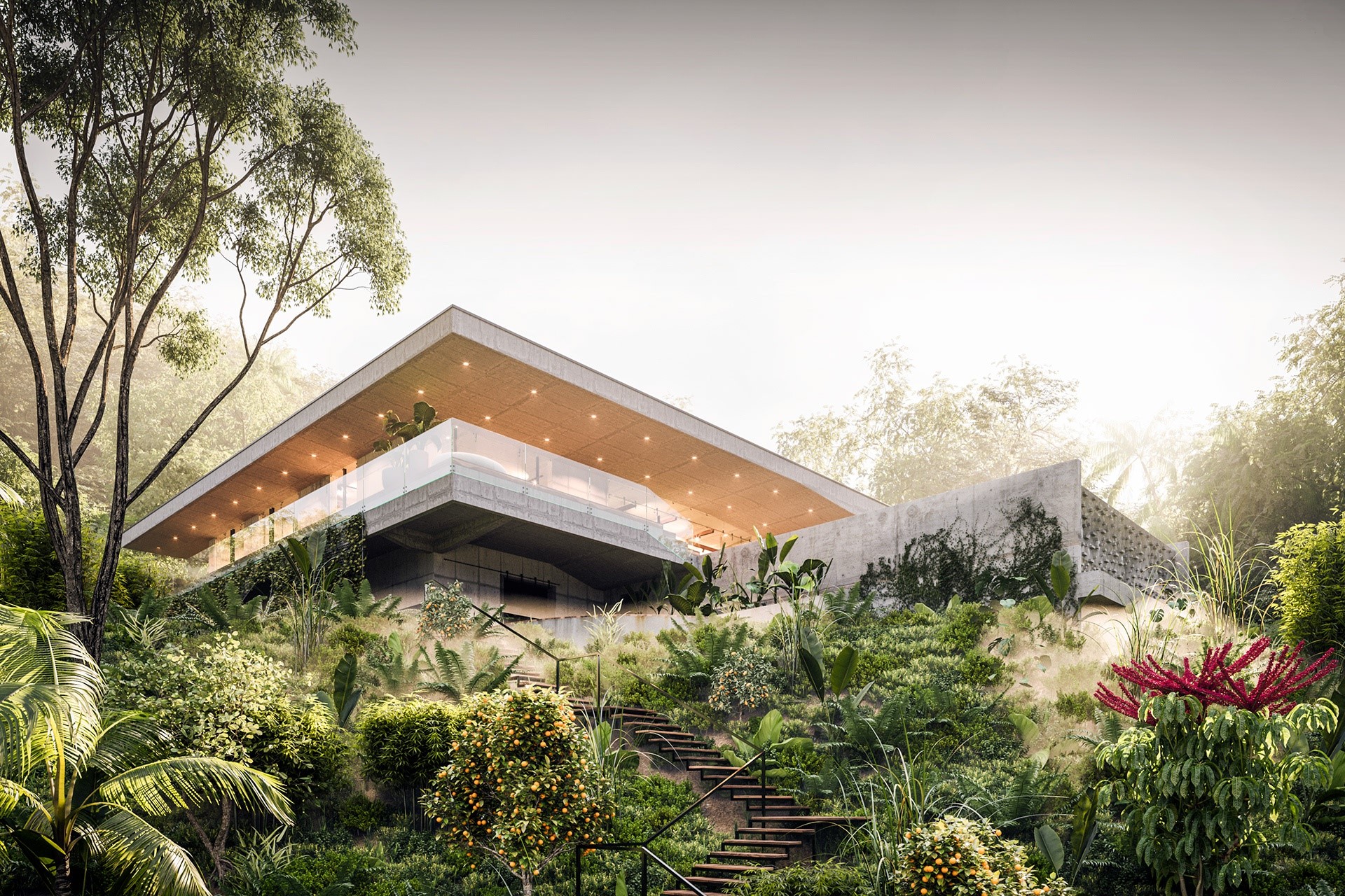 house, trees, forest, architecture, HD Wallpaper